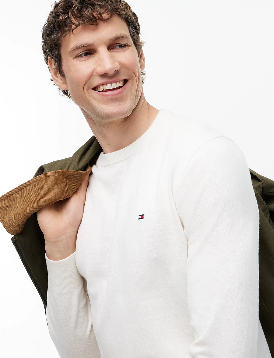 Tommy Hilfiger - PIMA ORG CTN CASHMERE CREW NECK - round necks - ivory petal - 4