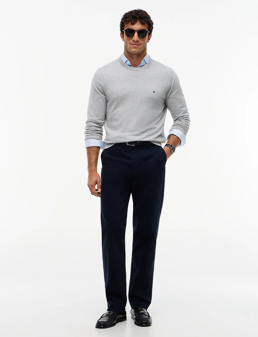 Tommy Hilfiger - PIMA ORG CTN CASHMERE CREW NECK - rund hals - light grey heather - 0