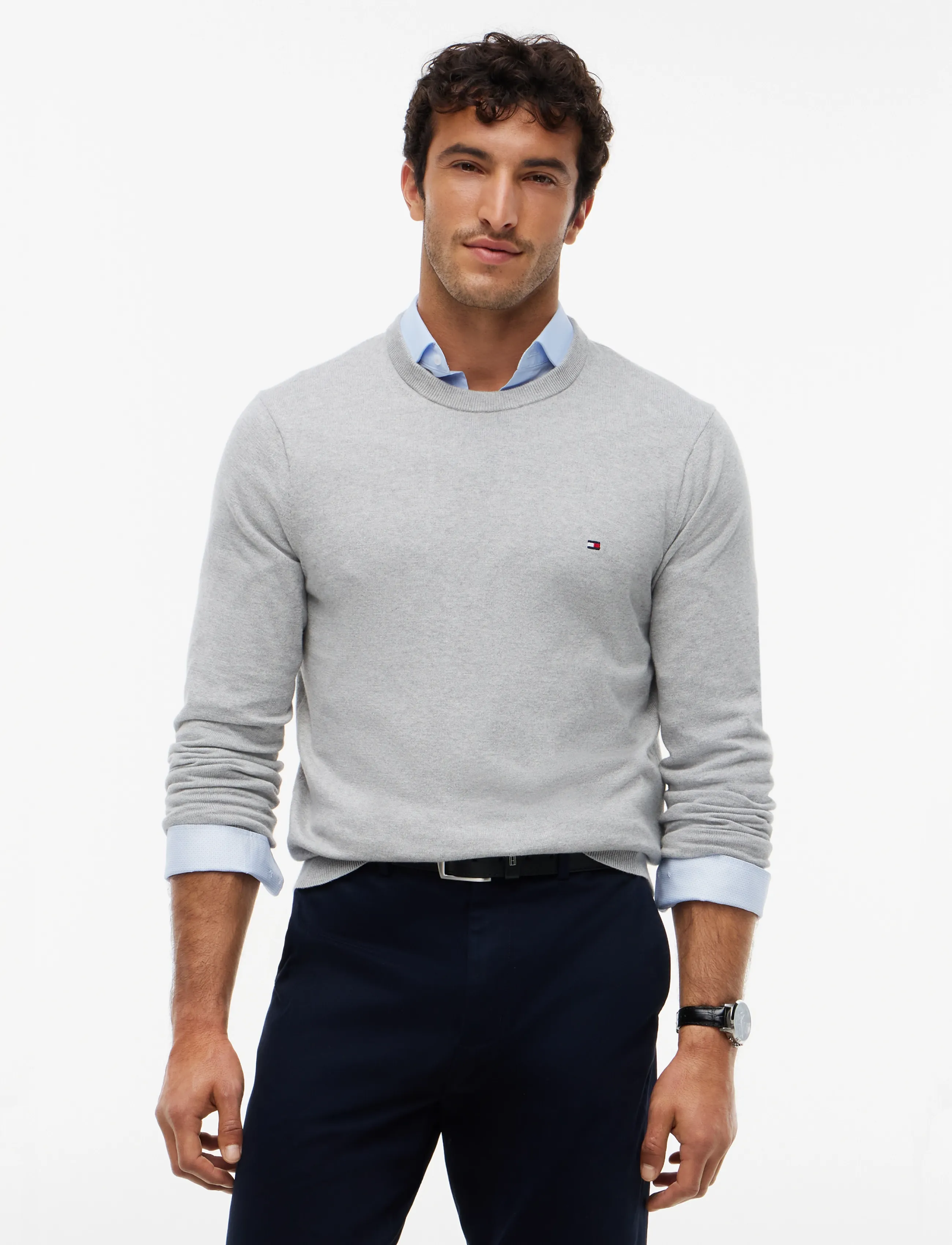 Tommy Hilfiger - PIMA ORG CTN CASHMERE CREW NECK - rund hals - light grey heather - 5