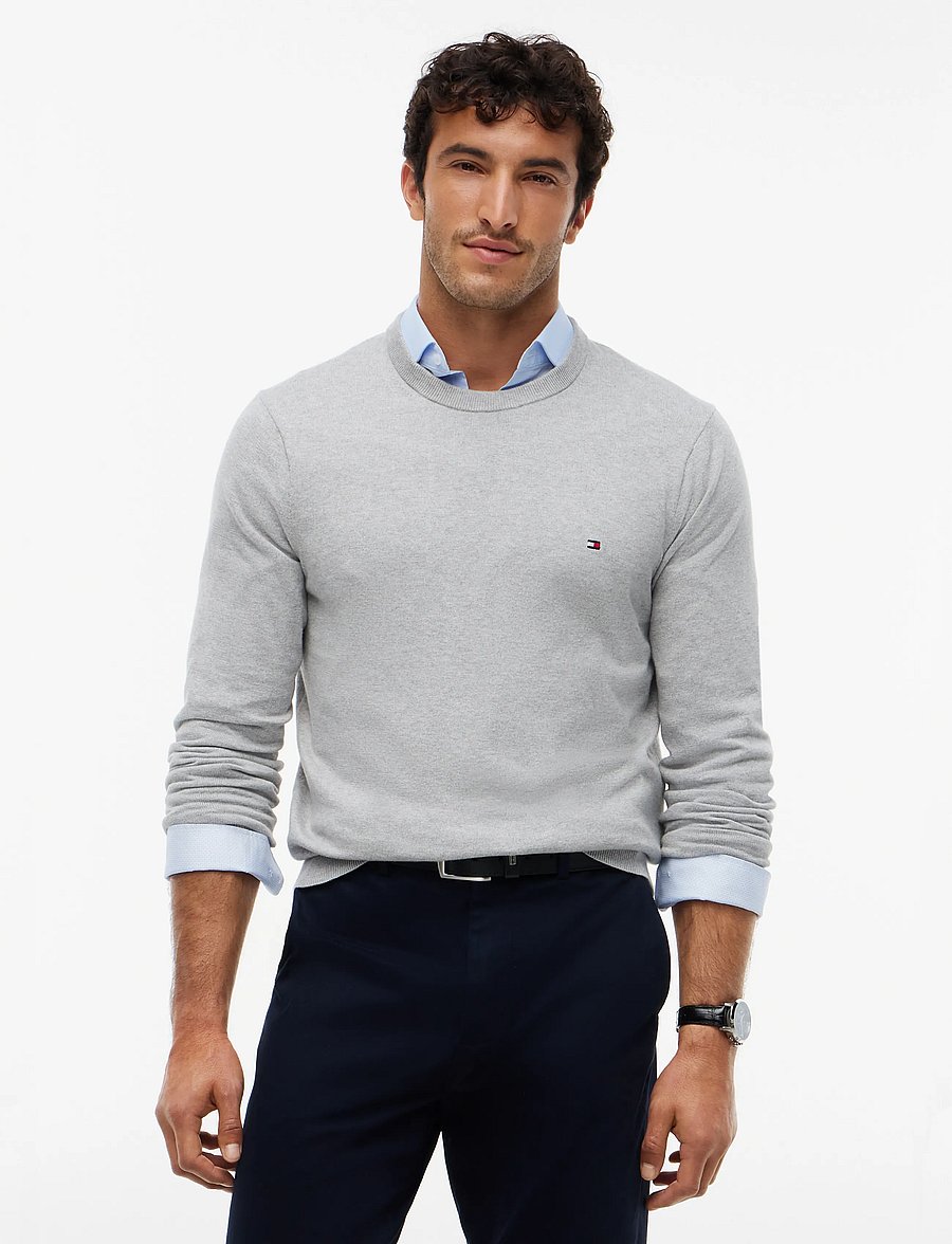 Tommy Hilfiger - PIMA ORG CTN CASHMERE CREW NECK - rund hals - light grey heather - 5
