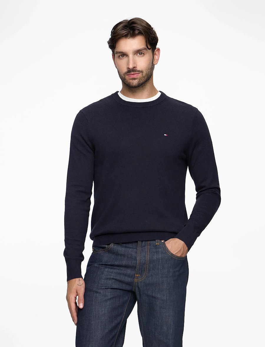 Tommy Hilfiger - PIMA ORG CTN CASHMERE CREW NECK - rund hals - navy blue - 0