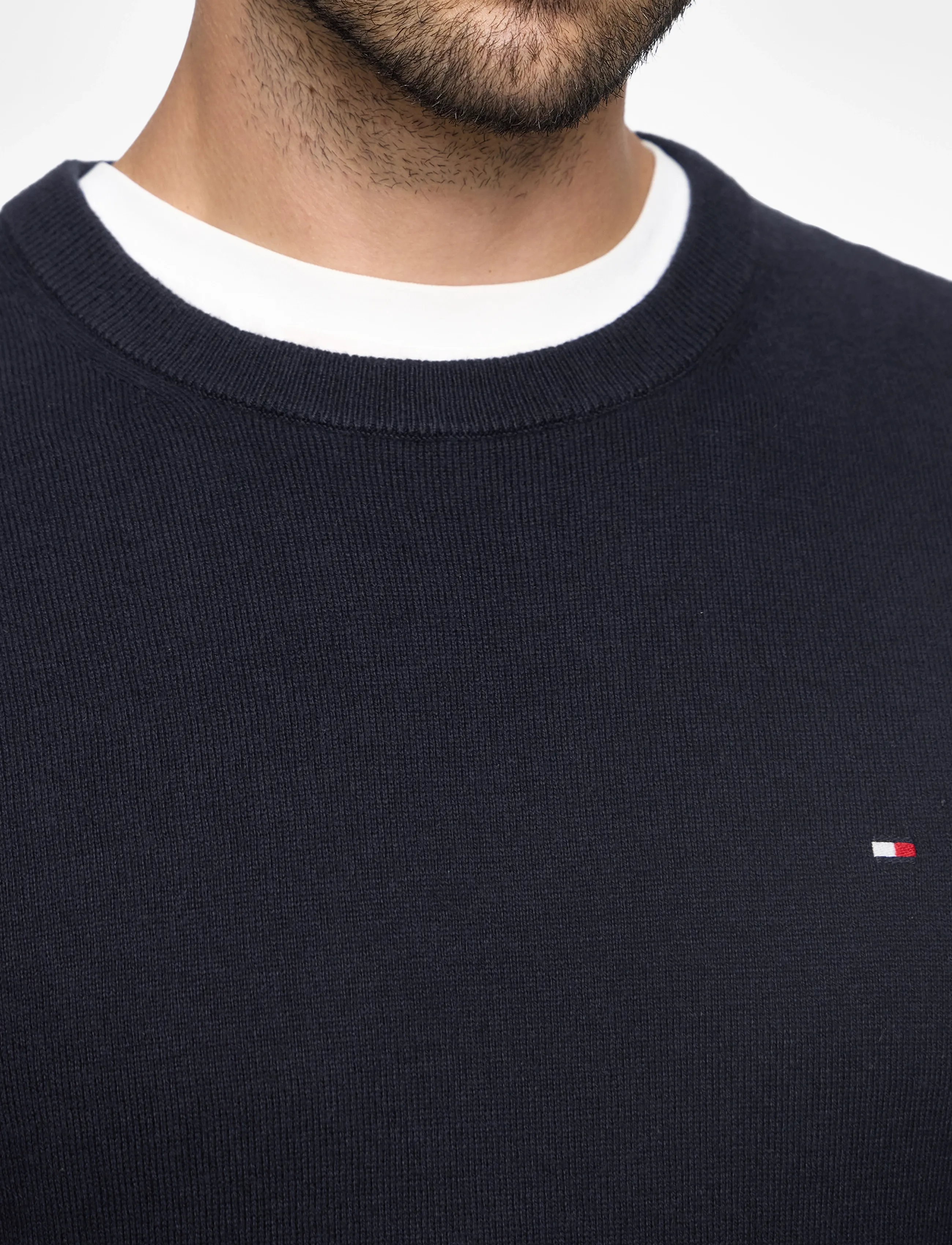 TOMMY HILFIGER Pima Org Ctn Cashmere Crew Neck stickade tröjor herr – bild 7