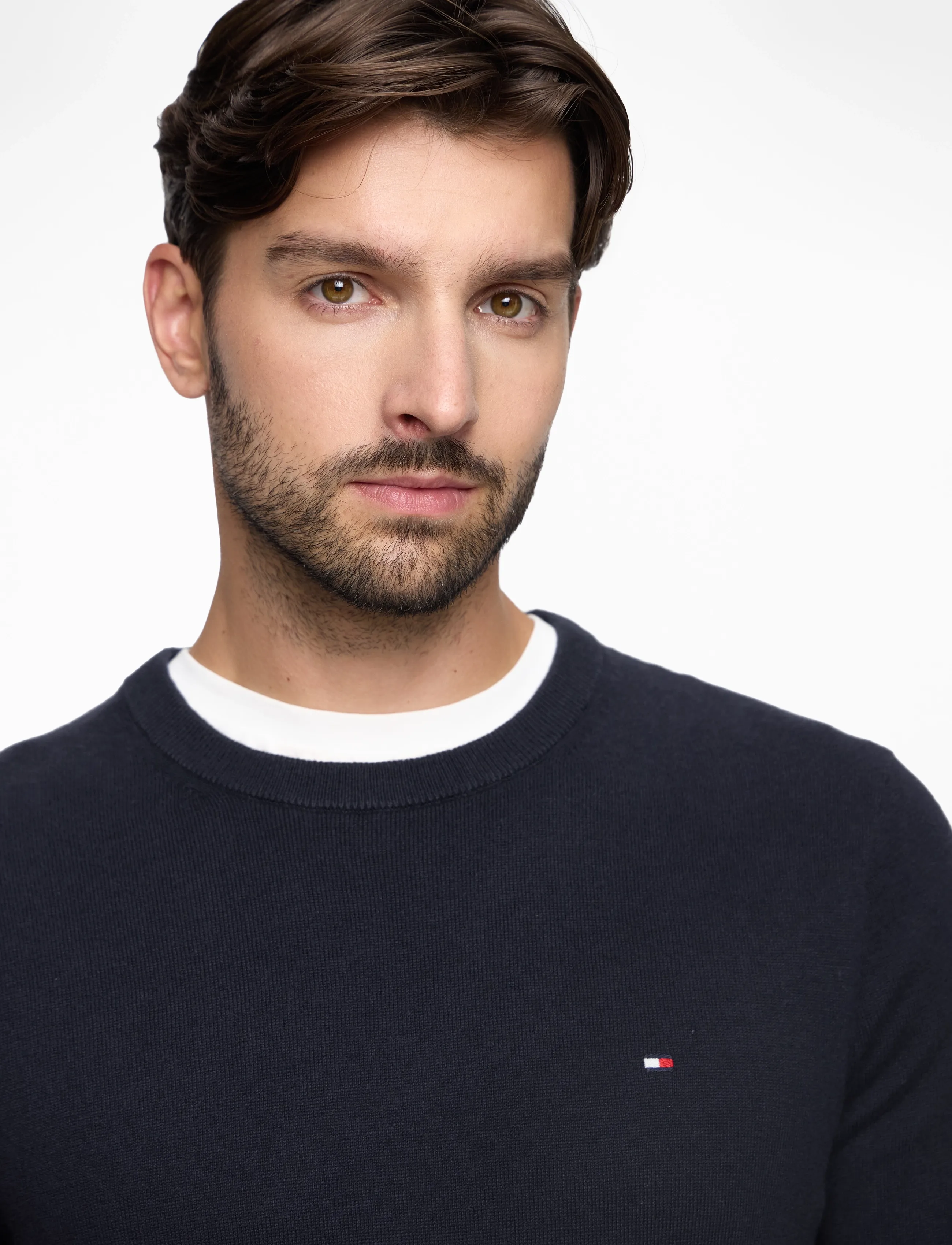 TOMMY HILFIGER Pima Org Ctn Cashmere Crew Neck stickade tröjor herr – bild 9