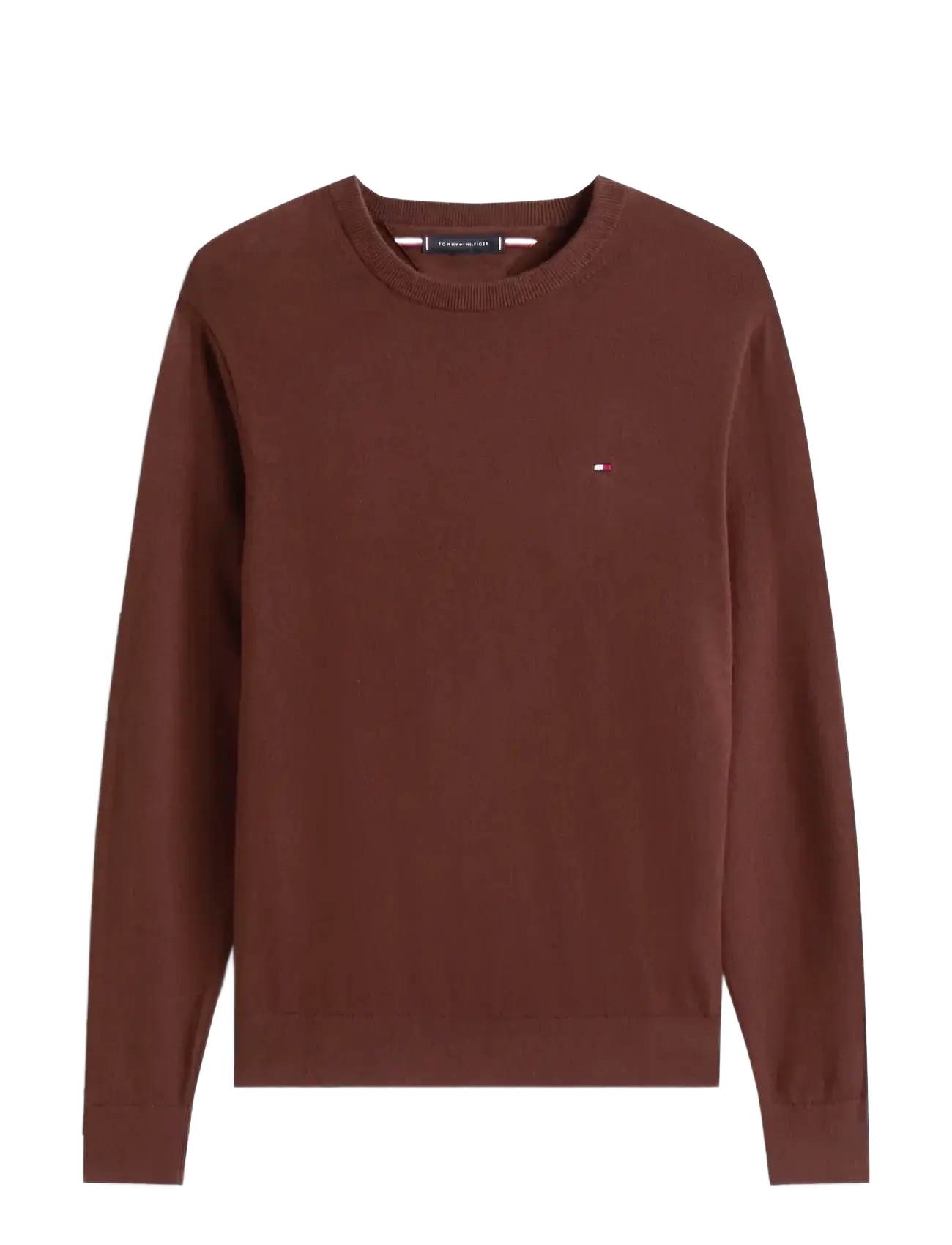 Tommy Hilfiger PIMA ORG CTN CASHMERE CREW NECK - Rund hals - PURE BROWN / burgundy