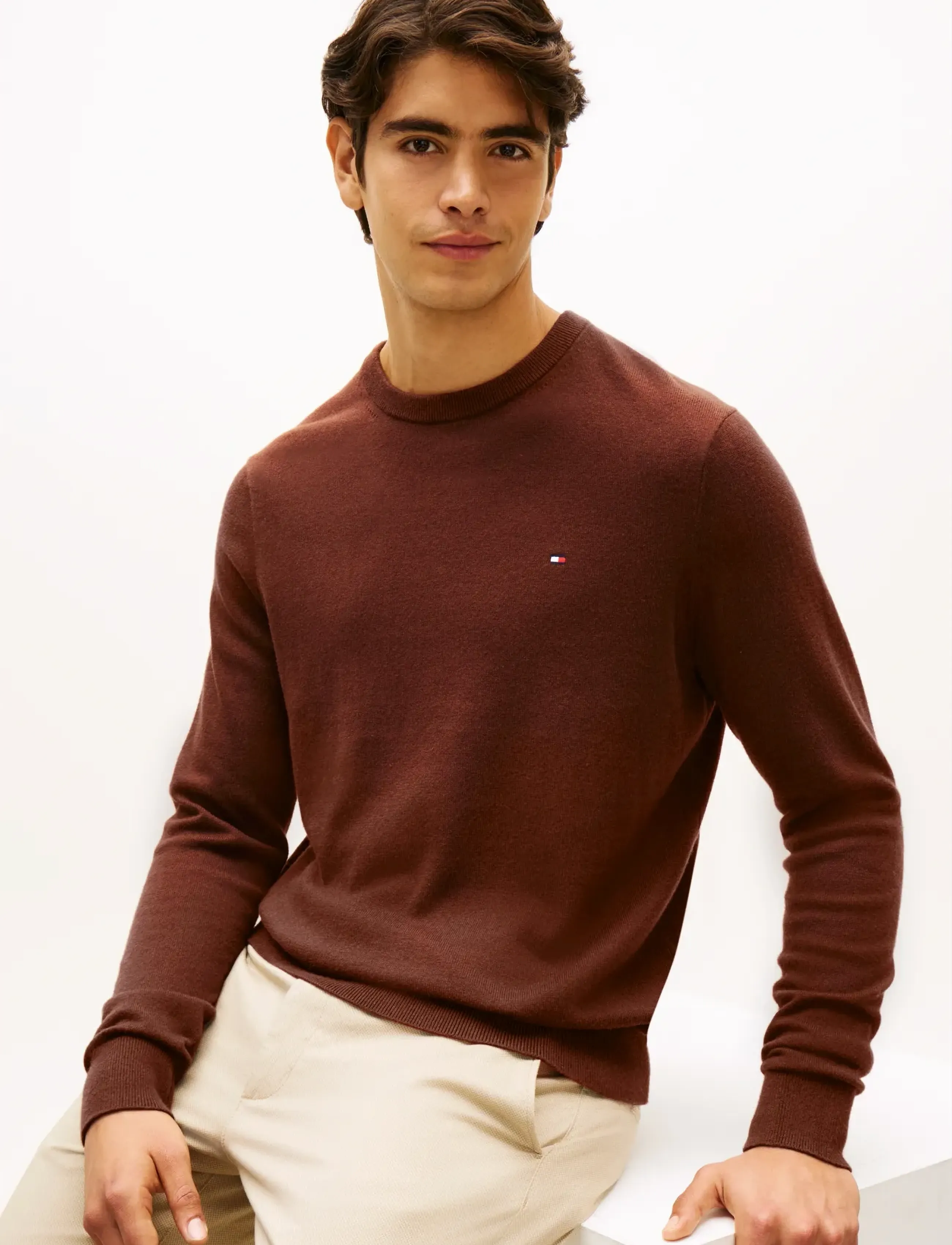 Tommy Hilfiger - PIMA ORG CTN CASHMERE CREW NECK - rund hals - pure brown - 4