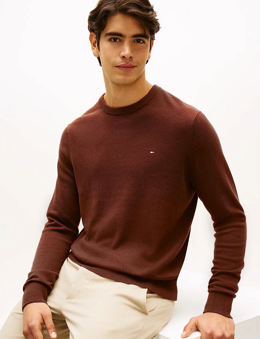 Tommy Hilfiger - PIMA ORG CTN CASHMERE CREW NECK - rund hals - pure brown - 4