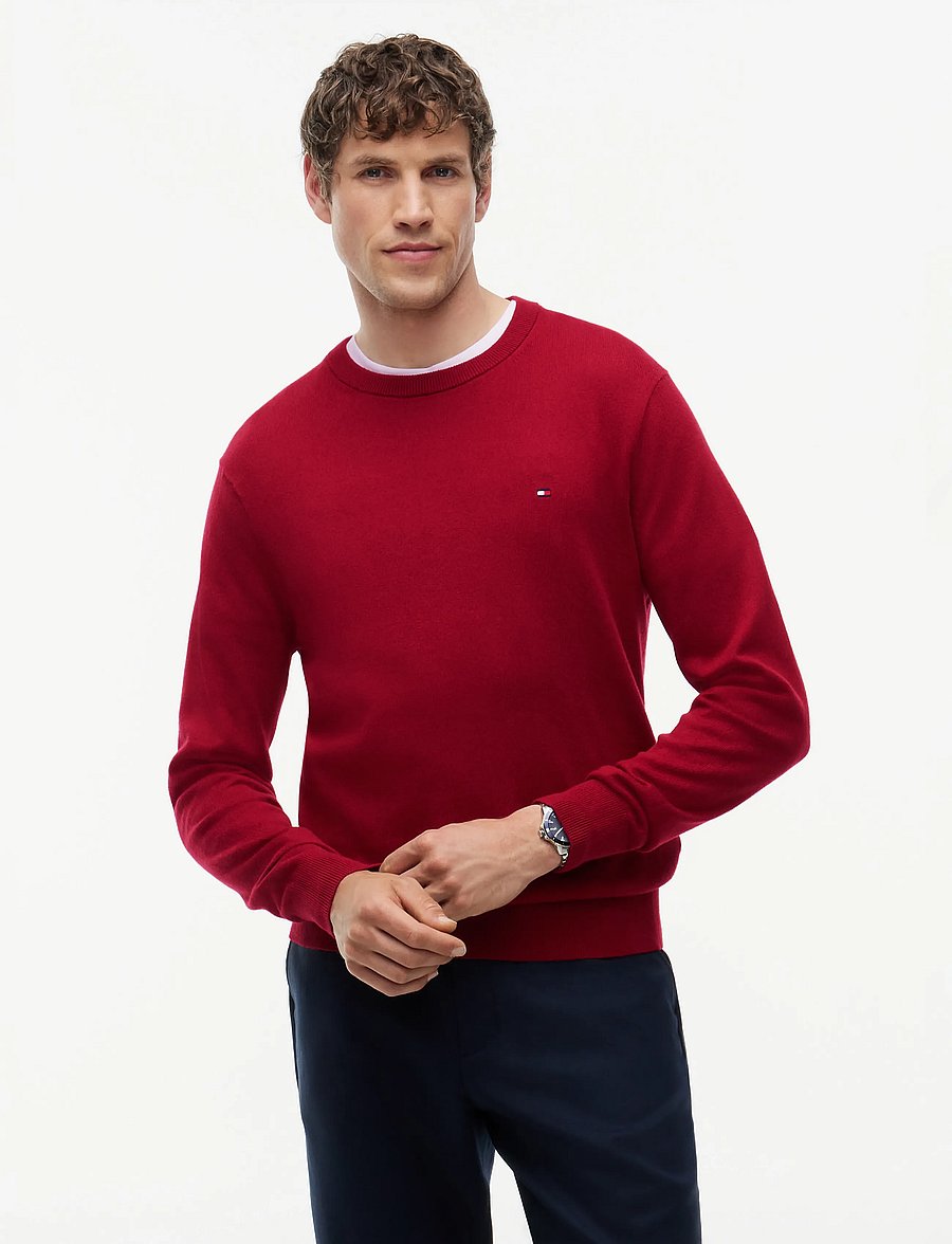Tommy Hilfiger - PIMA ORG CTN CASHMERE CREW NECK - rund hals - regatta red - 0