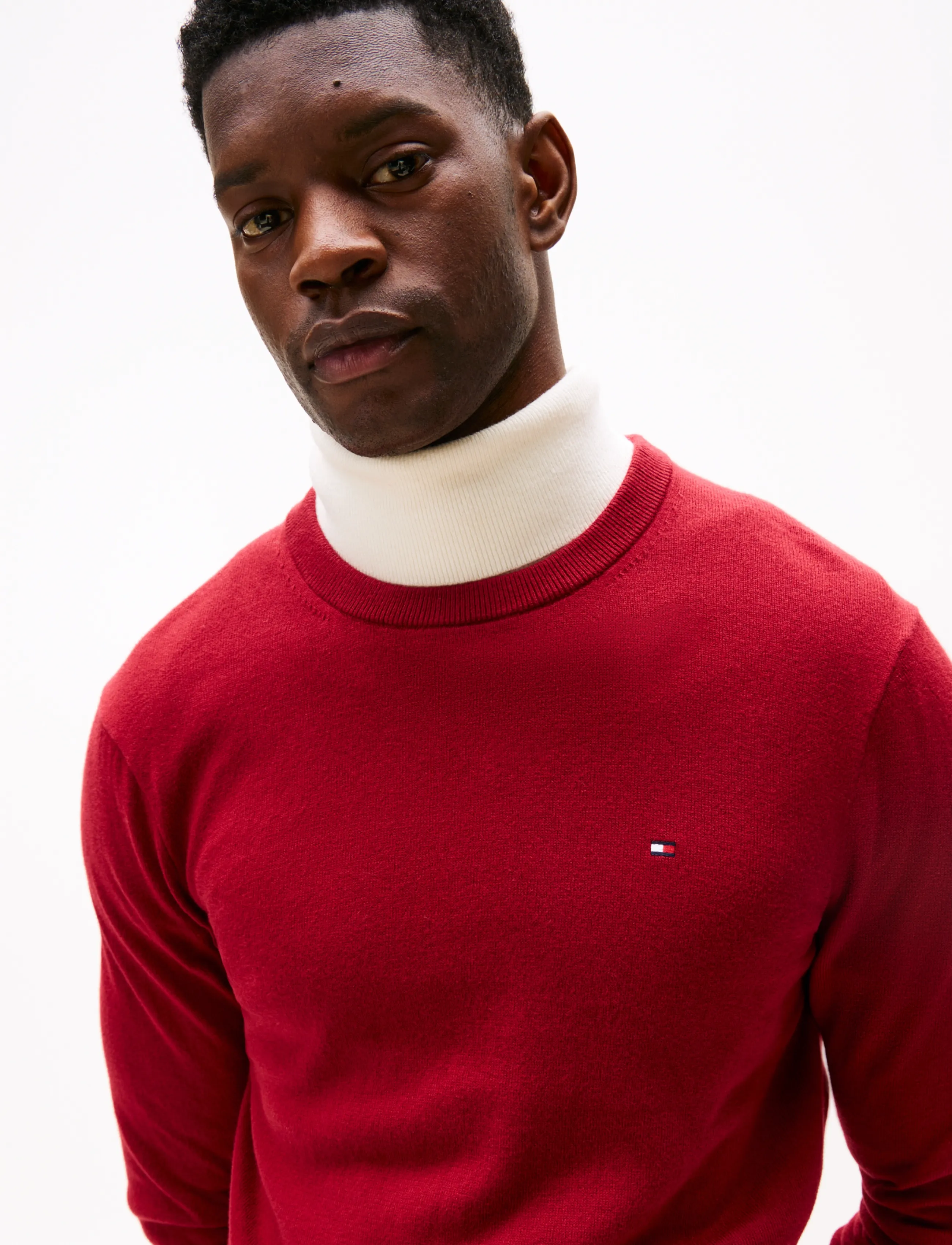 TOMMY HILFIGER Pima Org Ctn Cashmere Crew Neck stickade tröjor herr – bild 5