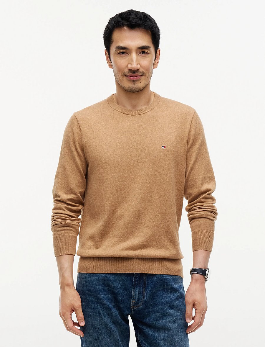 Tommy Hilfiger - PIMA ORG CTN CASHMERE CREW NECK - rundhals - safari canvas heather - 0