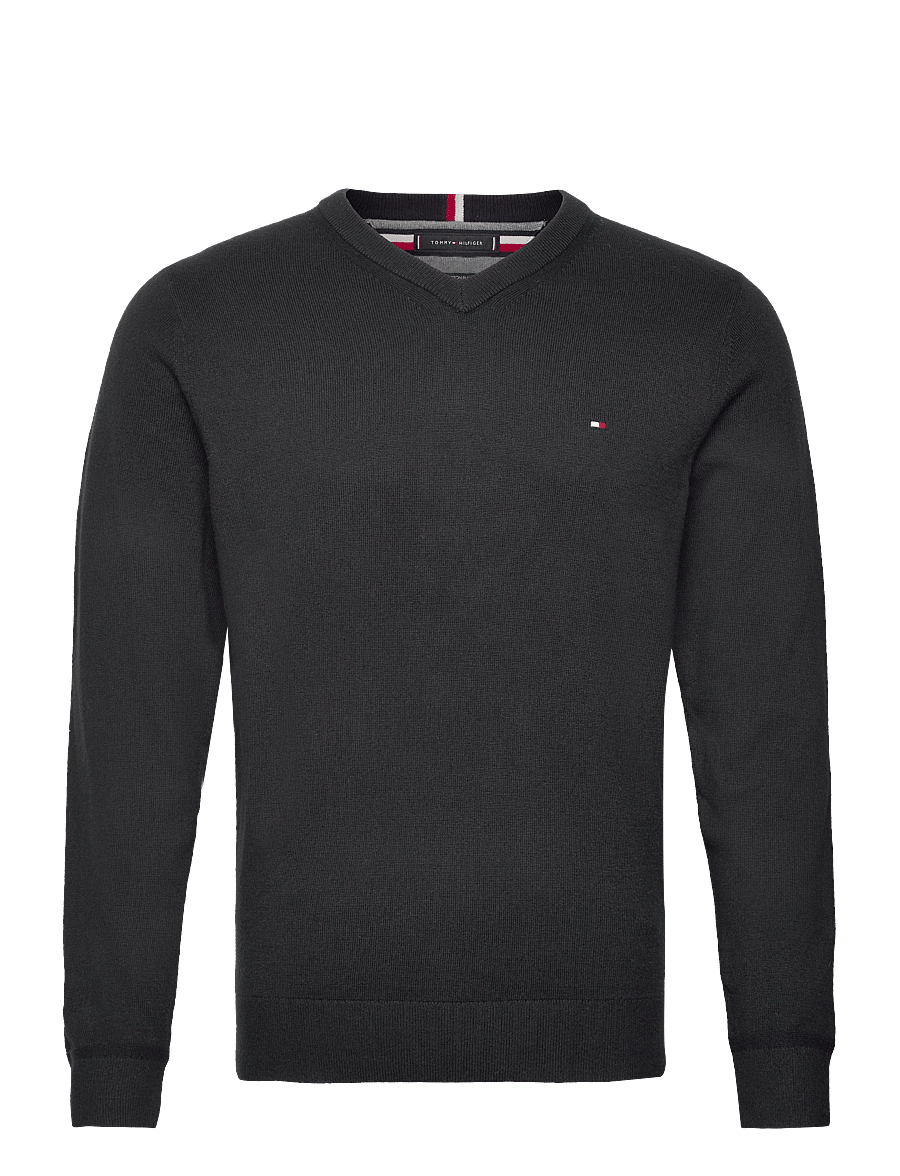 Tommy Hilfiger - PIMA ORG CTN CASHMERE V NECK - v-kaelusega - black - 1
