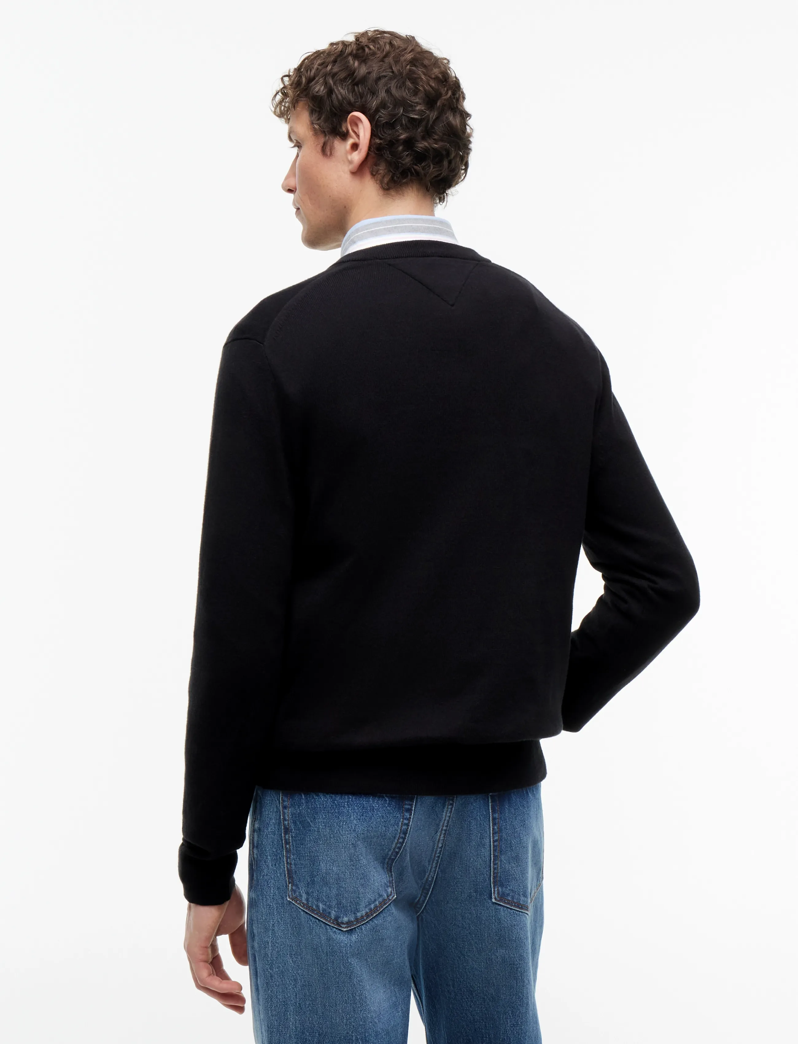 Tommy Hilfiger - PIMA ORG CTN CASHMERE V NECK - v-kaelusega - black - 3