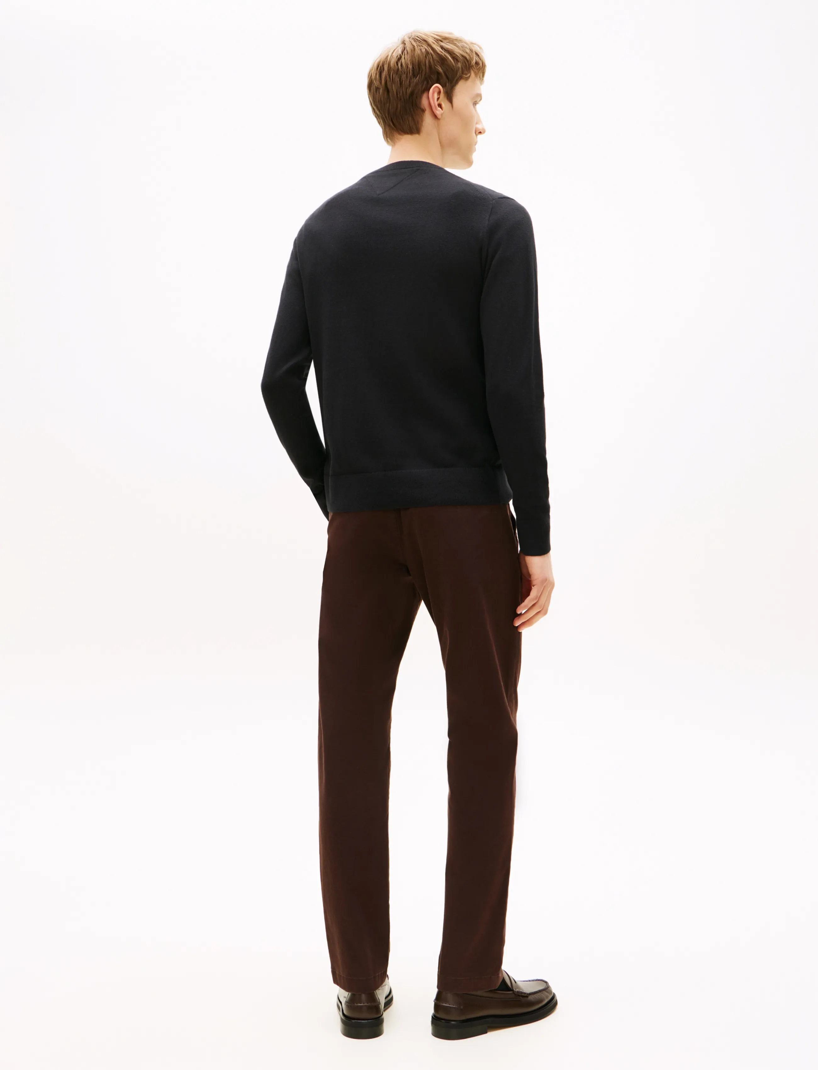 Tommy Hilfiger PIMA ORG CTN CASHMERE V NECK - Tänavastiil - BLACK / black