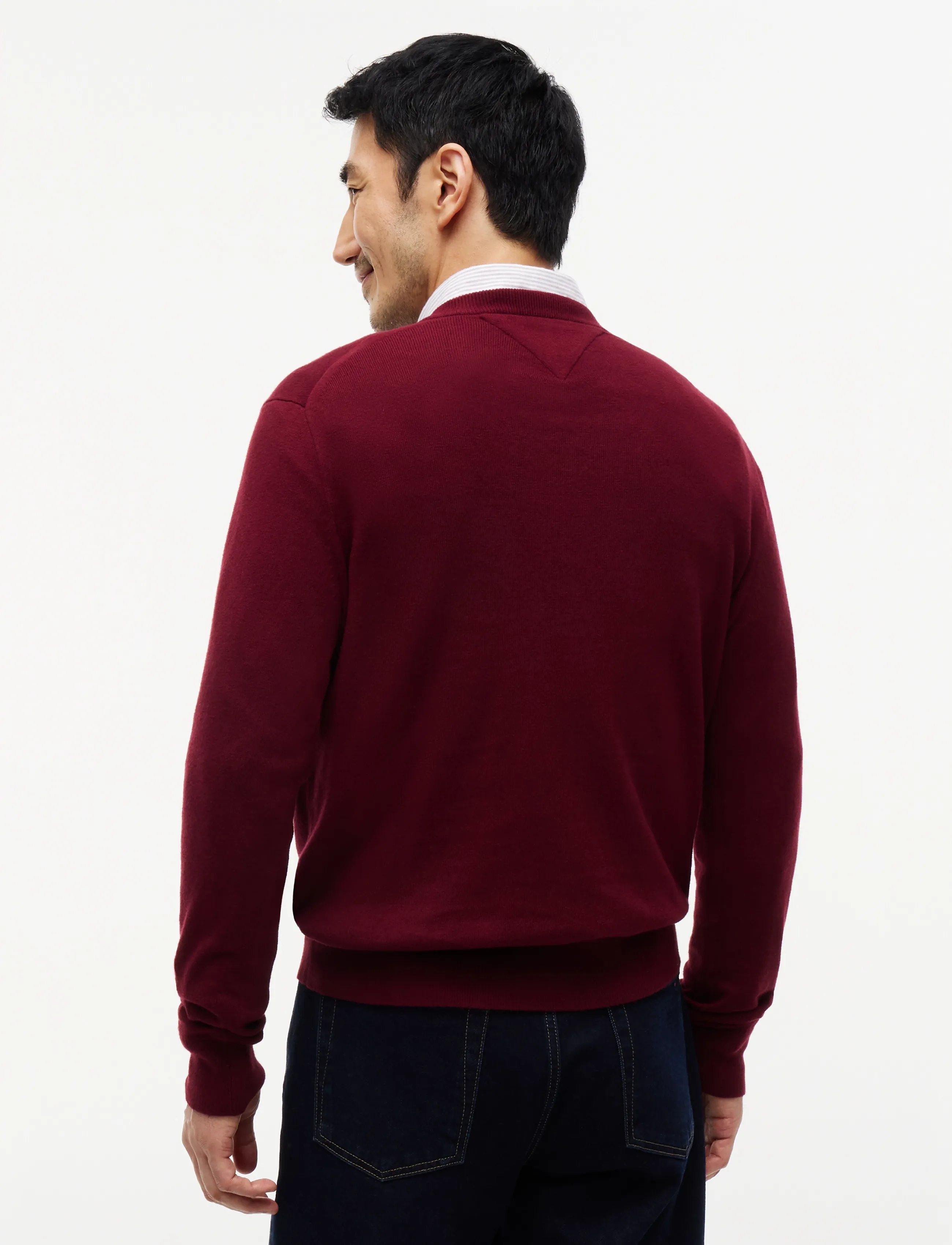 Tommy Hilfiger - PIMA ORG CTN CASHMERE V NECK - v-ausschnitt - burgundy - 4
