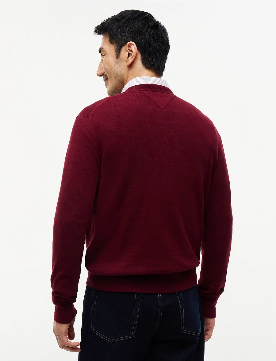 Tommy Hilfiger - PIMA ORG CTN CASHMERE V NECK - v-ausschnitt - burgundy - 4