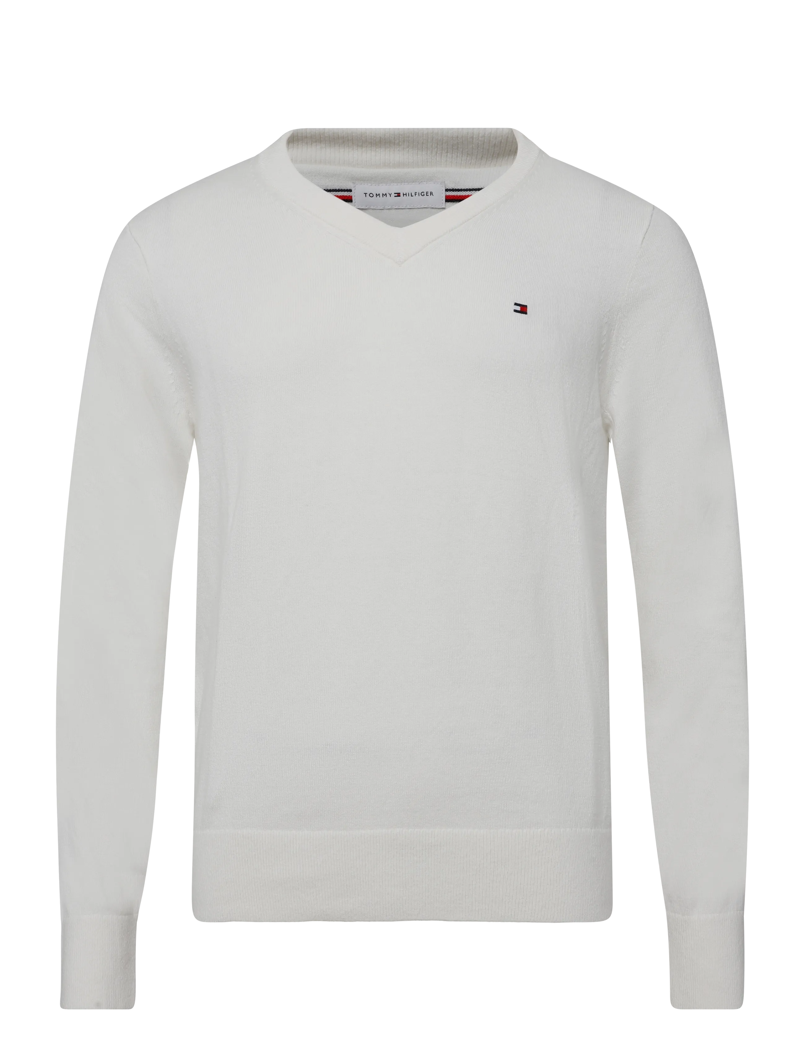 Tommy Hilfiger PIMA ORG CTN CASHMERE V NECK - Tøj - IVORY PETAL / cream