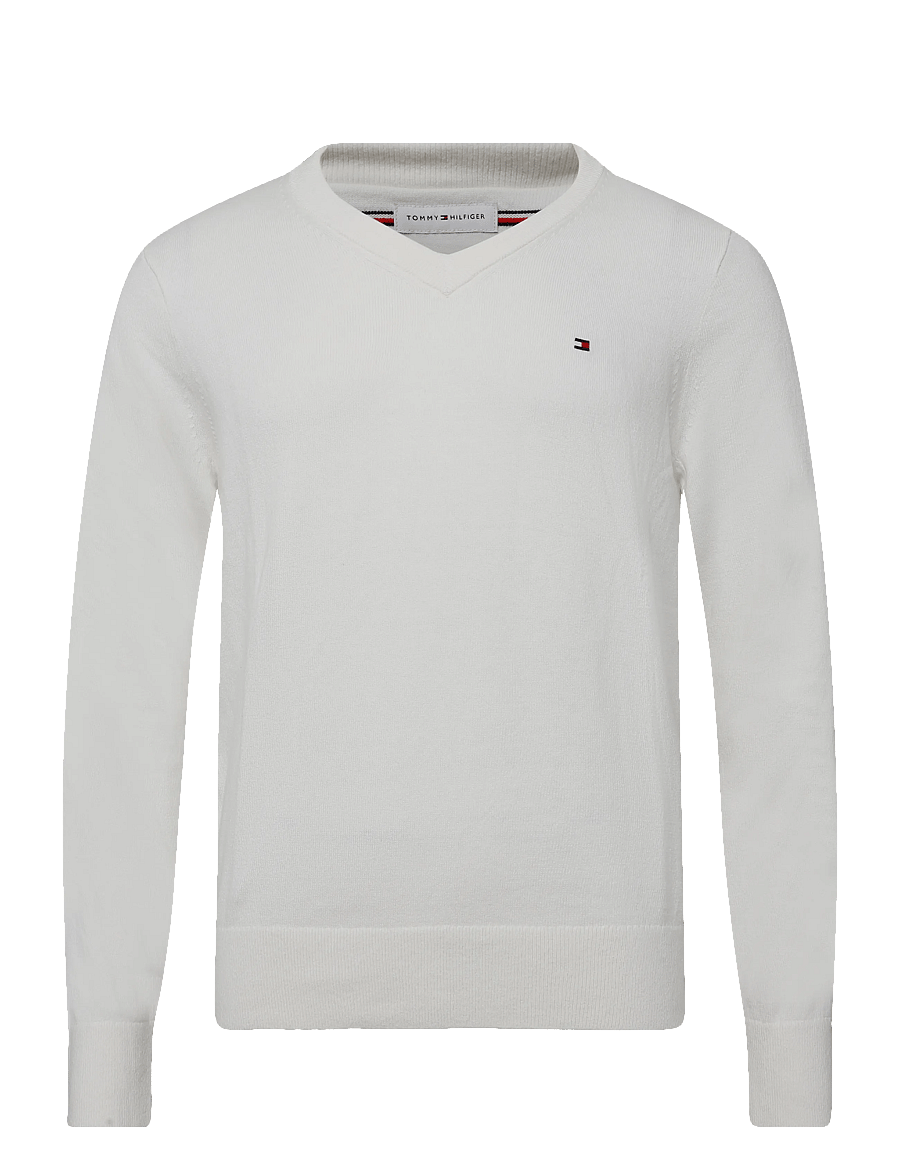 Tommy Hilfiger - PIMA ORG CTN CASHMERE V NECK - v-hals - ivory petal - 1