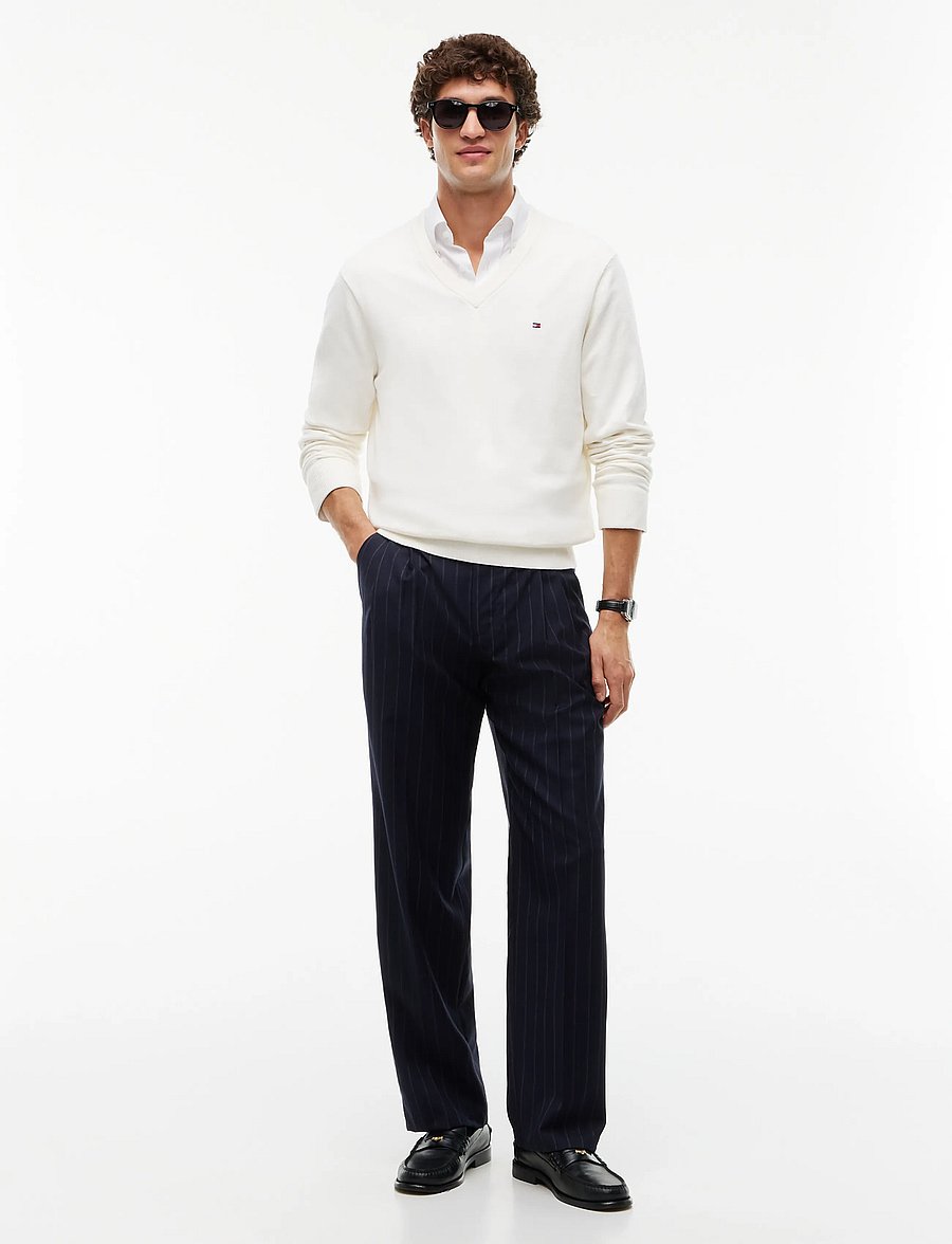 Tommy Hilfiger - PIMA ORG CTN CASHMERE V NECK - v-hals - ivory petal - 5