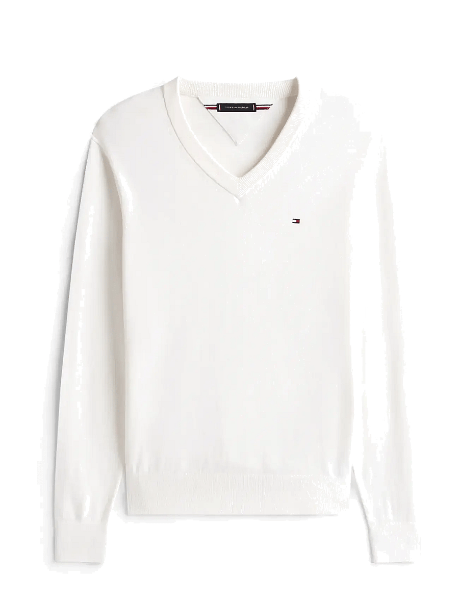 Tommy Hilfiger - PIMA ORG CTN CASHMERE V NECK - v-kaelusega - ivory petal - 3