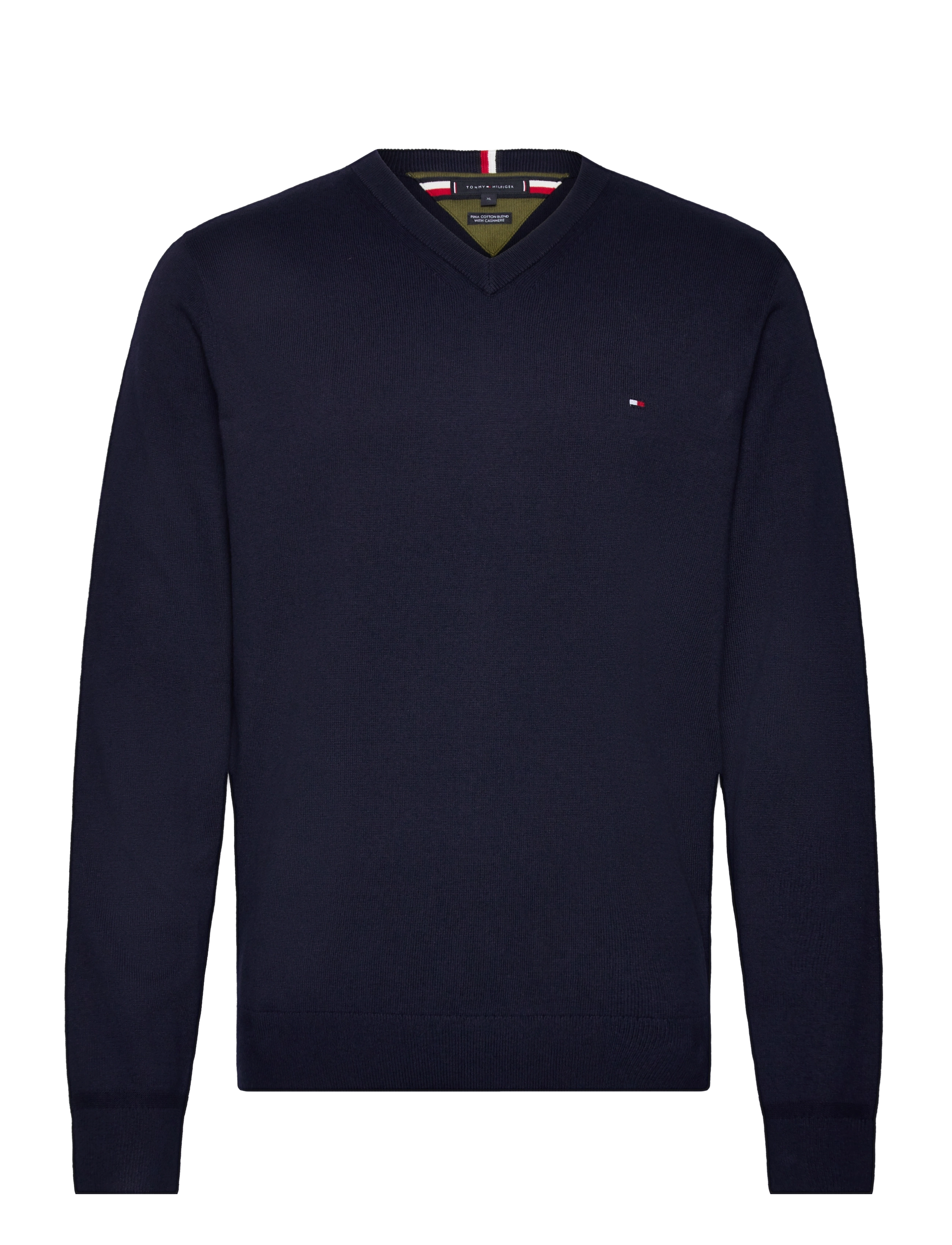 Tommy Hilfiger - PIMA ORG CTN CASHMERE V NECK - desert sky - 1
