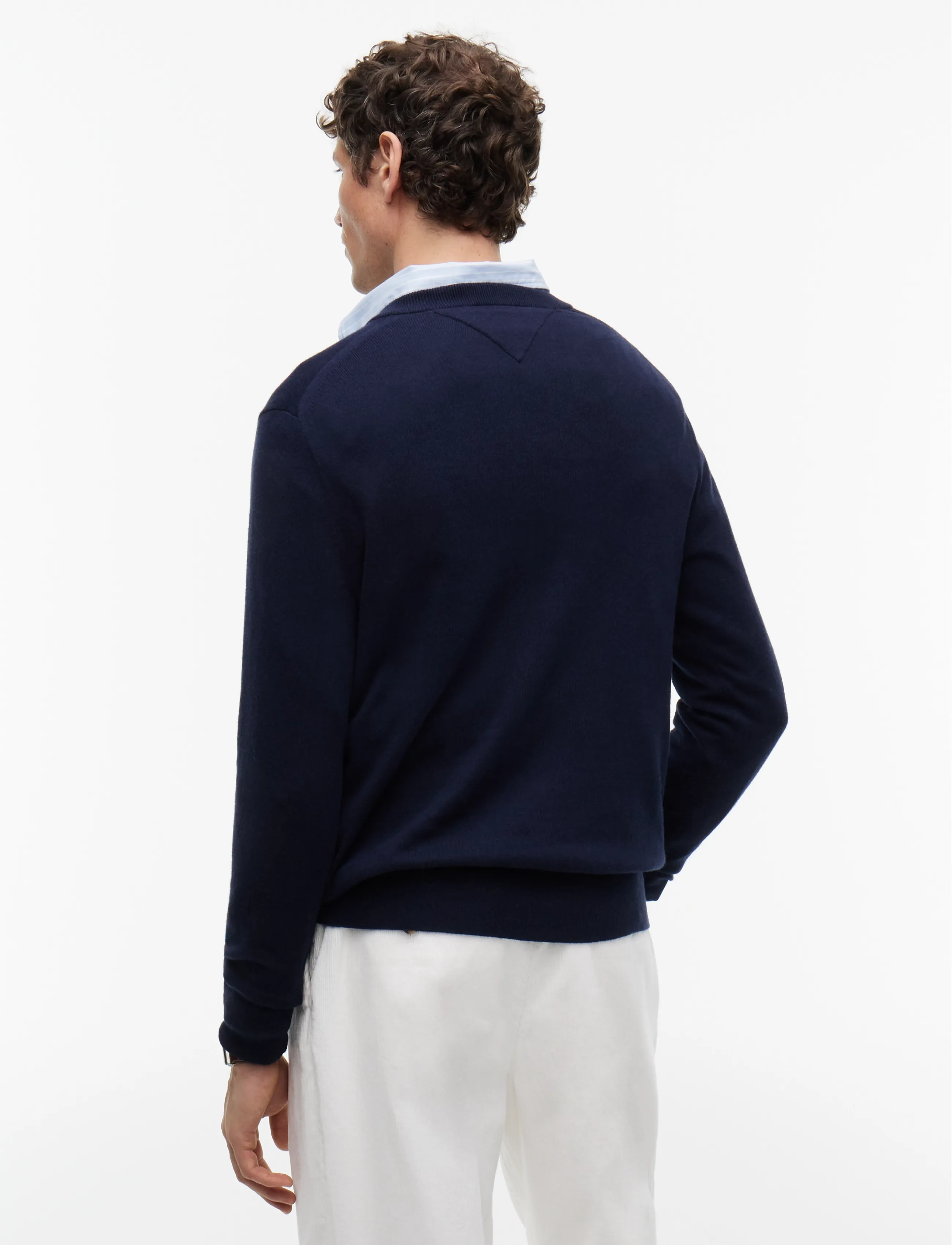 Tommy Hilfiger - PIMA ORG CTN CASHMERE V NECK - desert sky - 3