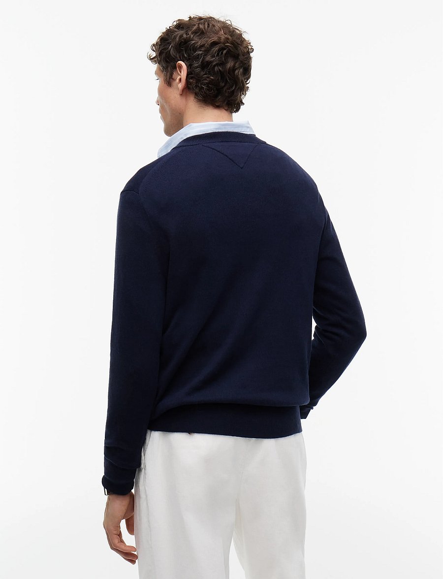 Tommy Hilfiger - PIMA ORG CTN CASHMERE V NECK - navy blue - 3