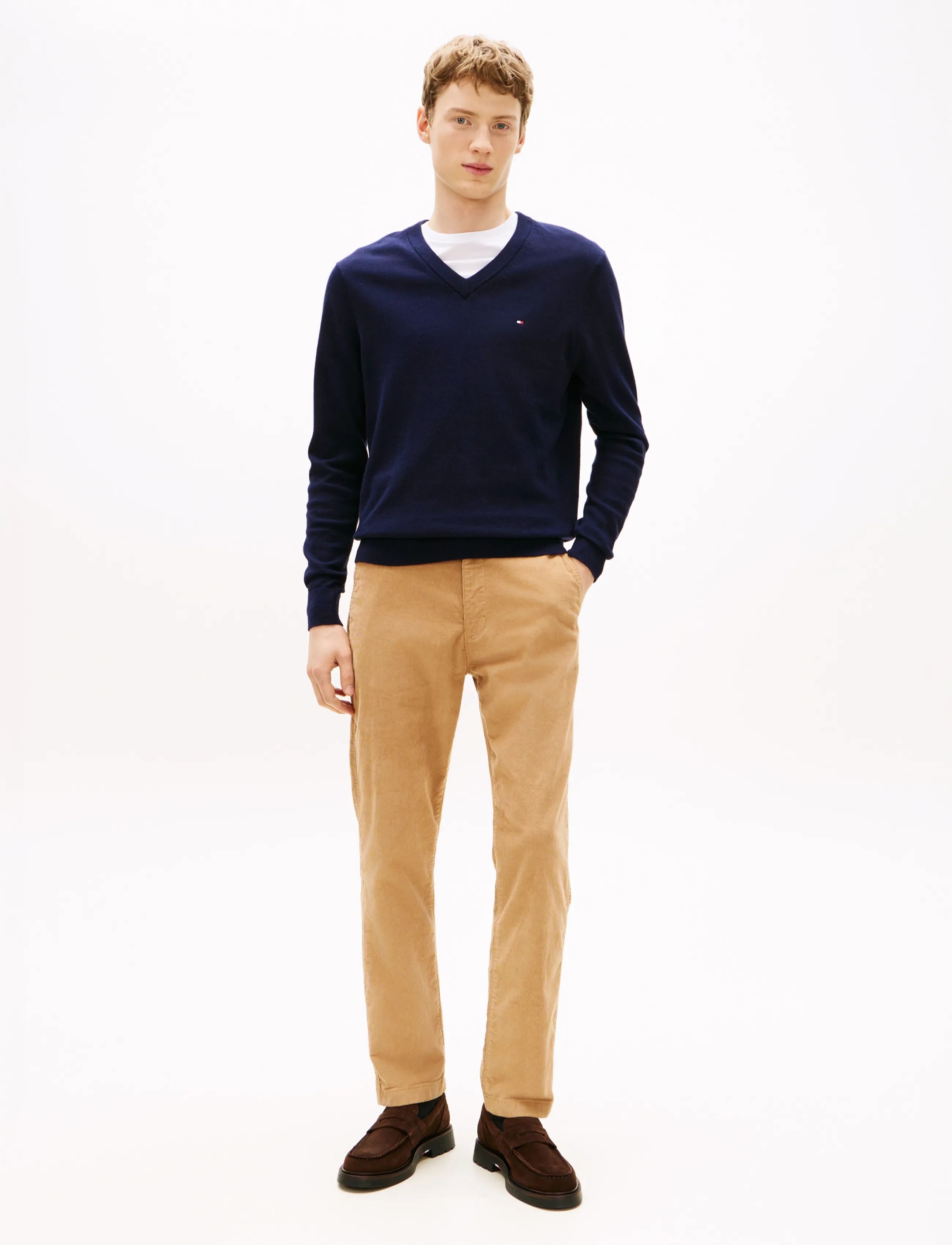 TOMMY HILFIGER Pima Org Ctn Cashmere V Neck stickade tröjor herr – bild 7