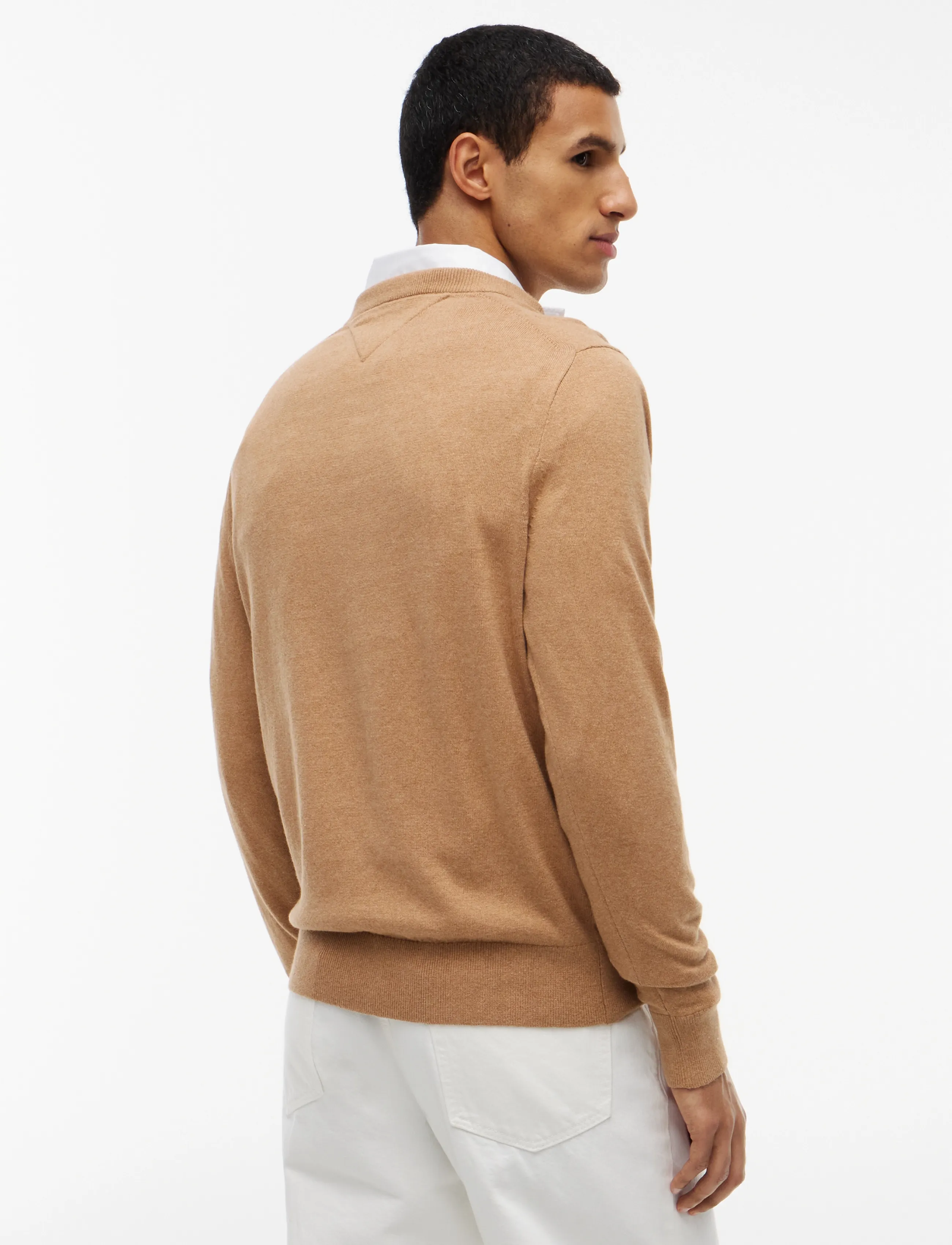 Tommy Hilfiger - PIMA ORG CTN CASHMERE V NECK - v-kaelusega - safari canvas heather - 2