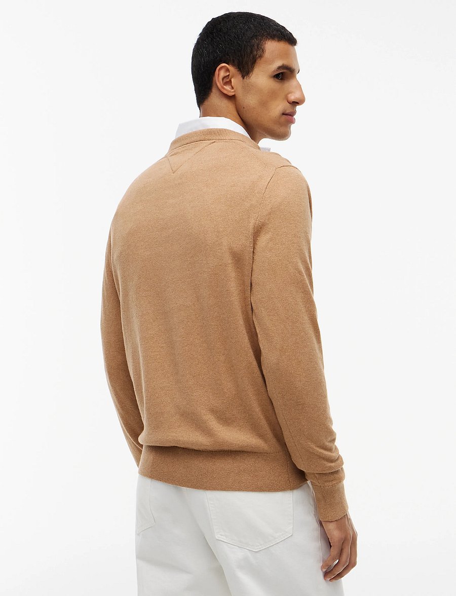Tommy Hilfiger - PIMA ORG CTN CASHMERE V NECK - v-kaelusega - safari canvas heather - 2