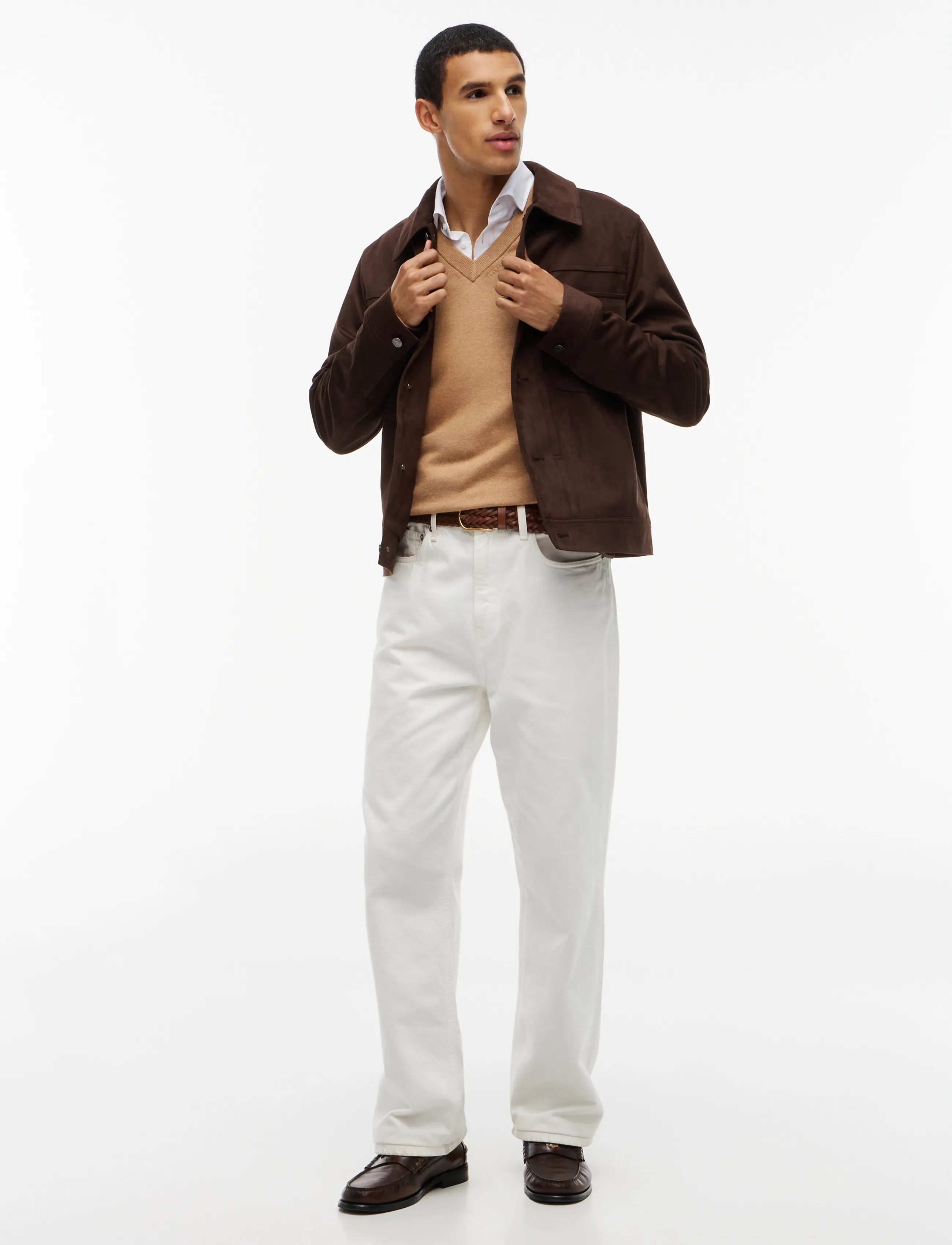 Tommy Hilfiger - PIMA ORG CTN CASHMERE V NECK - v-kaelusega - safari canvas heather - 4