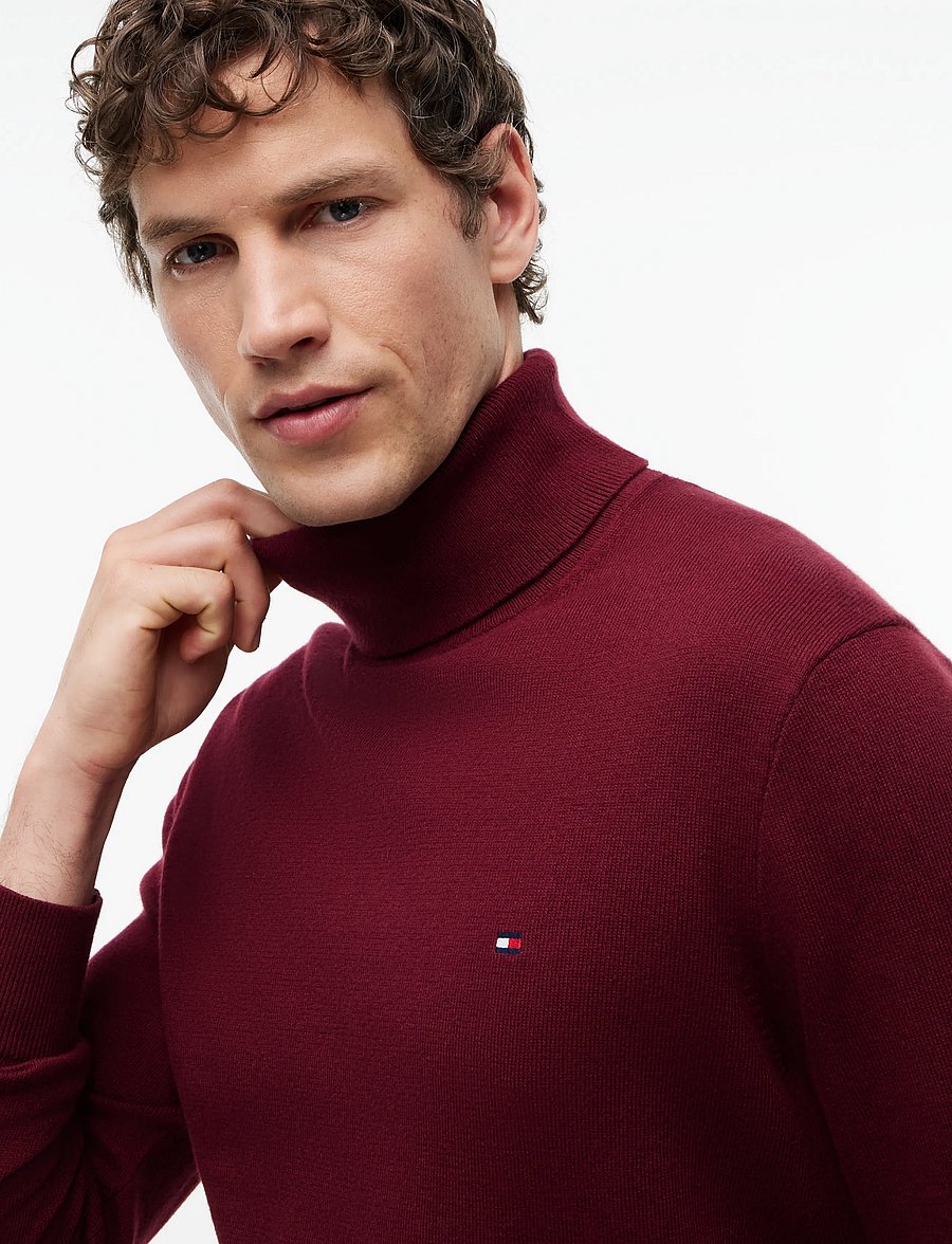 Tommy Hilfiger - PIMA ORG CTN CASHMERE ROLL NECK - kõrge kaelusega - burgundy - 4