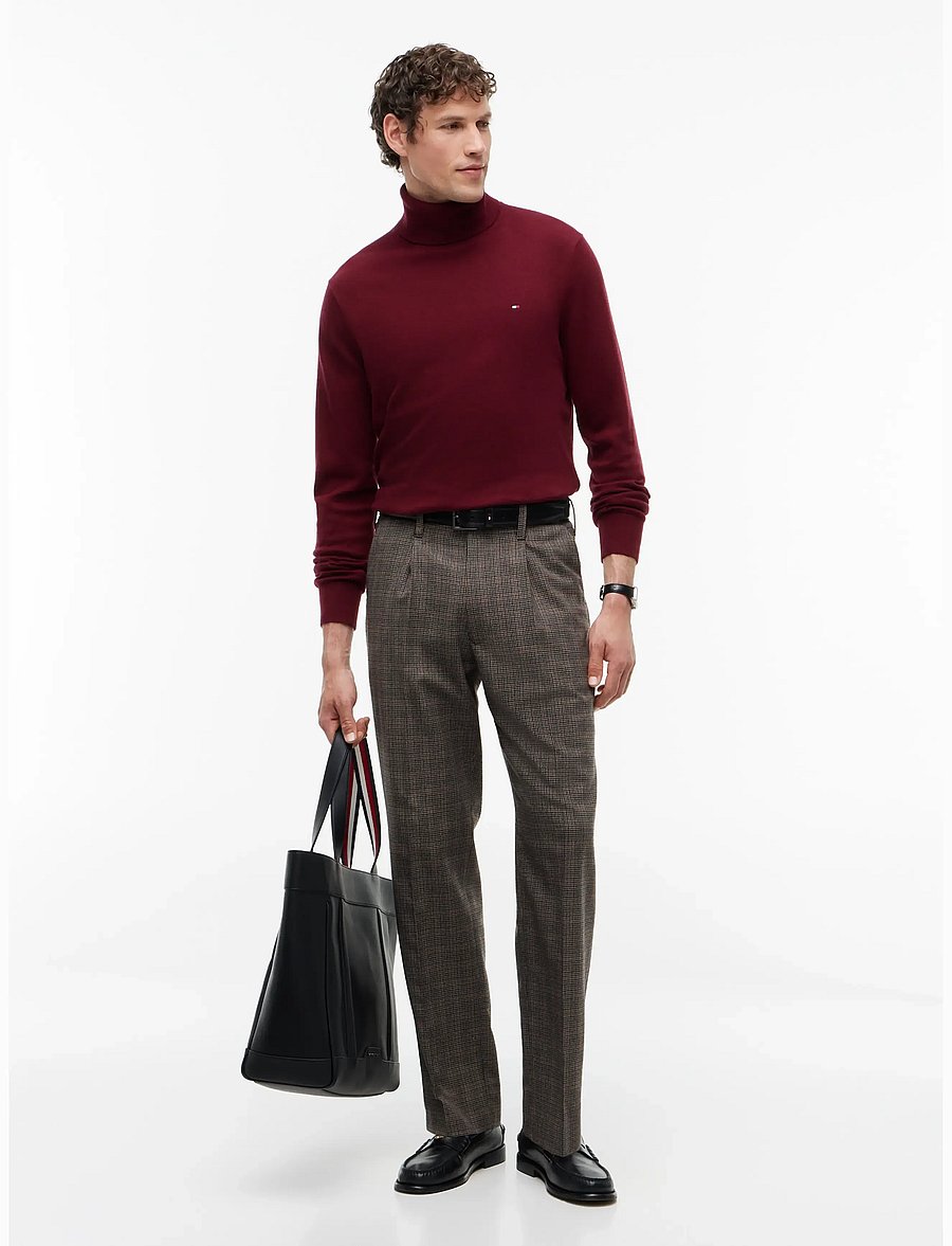 Tommy Hilfiger - PIMA ORG CTN CASHMERE ROLL NECK - kõrge kaelusega - burgundy - 5
