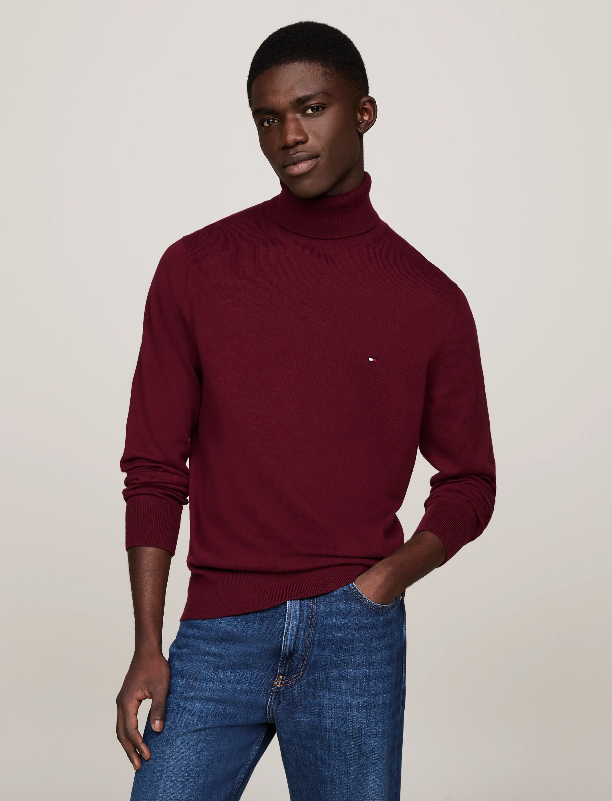TOMMY HILFIGER Tröja marinblå / bordeaux herr – bild 6