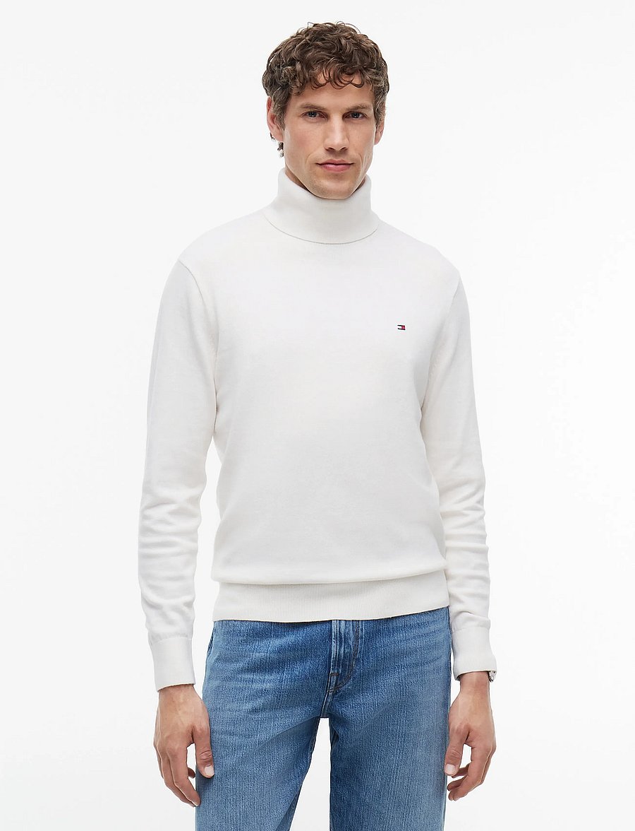 Tommy Hilfiger - PIMA ORG CTN CASHMERE ROLL NECK - kõrge kaelusega - ivory petal - 0