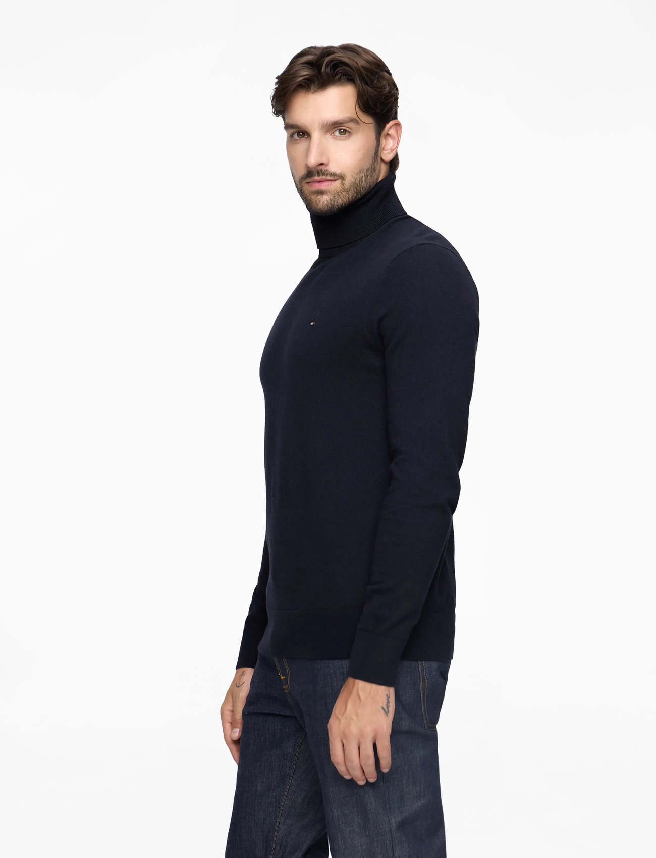 Tommy Hilfiger - PIMA ORG CTN CASHMERE ROLL NECK - golfai - navy blue - 3