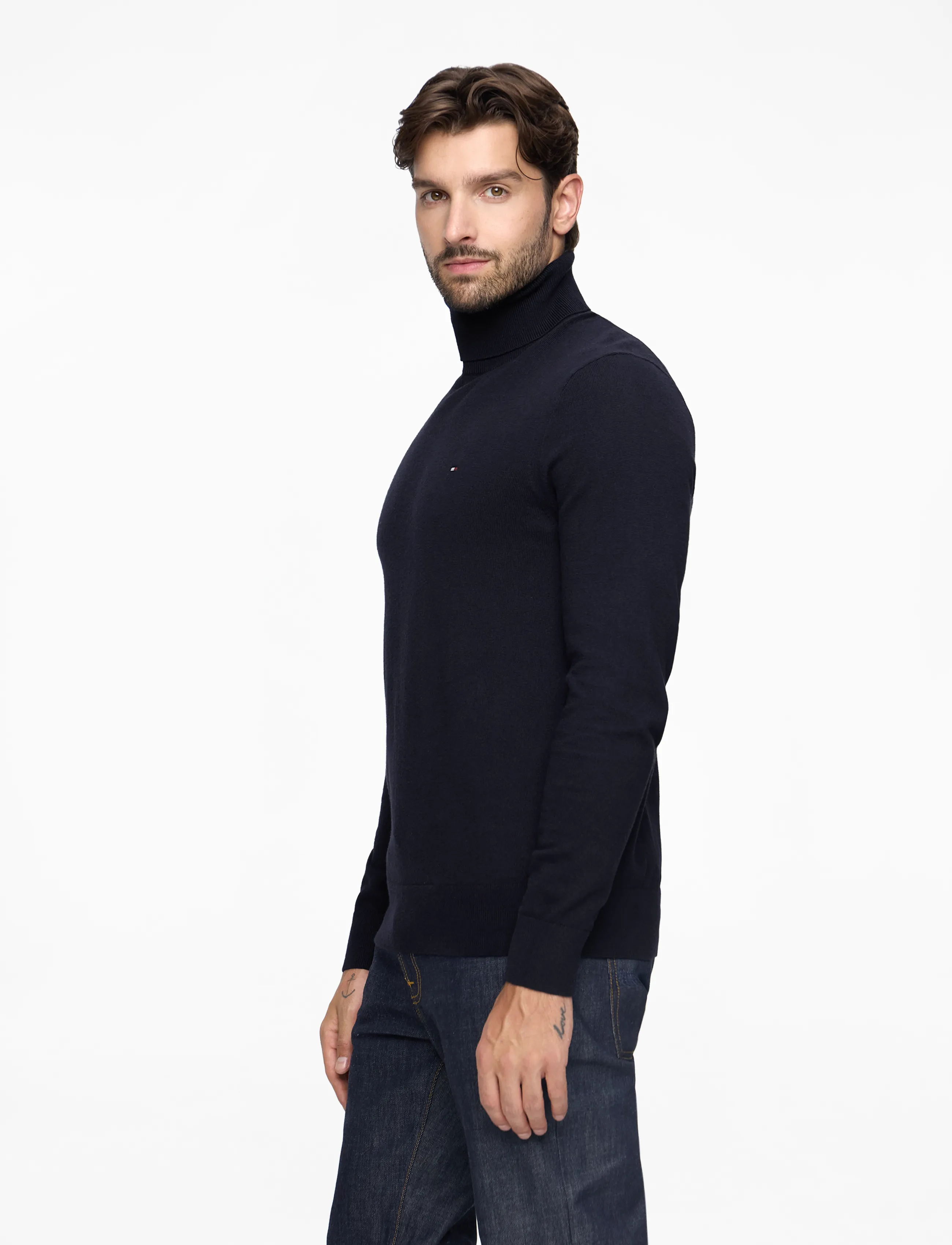 Tommy Hilfiger - PIMA ORG CTN CASHMERE ROLL NECK - truien met col haag - navy blue - 3
