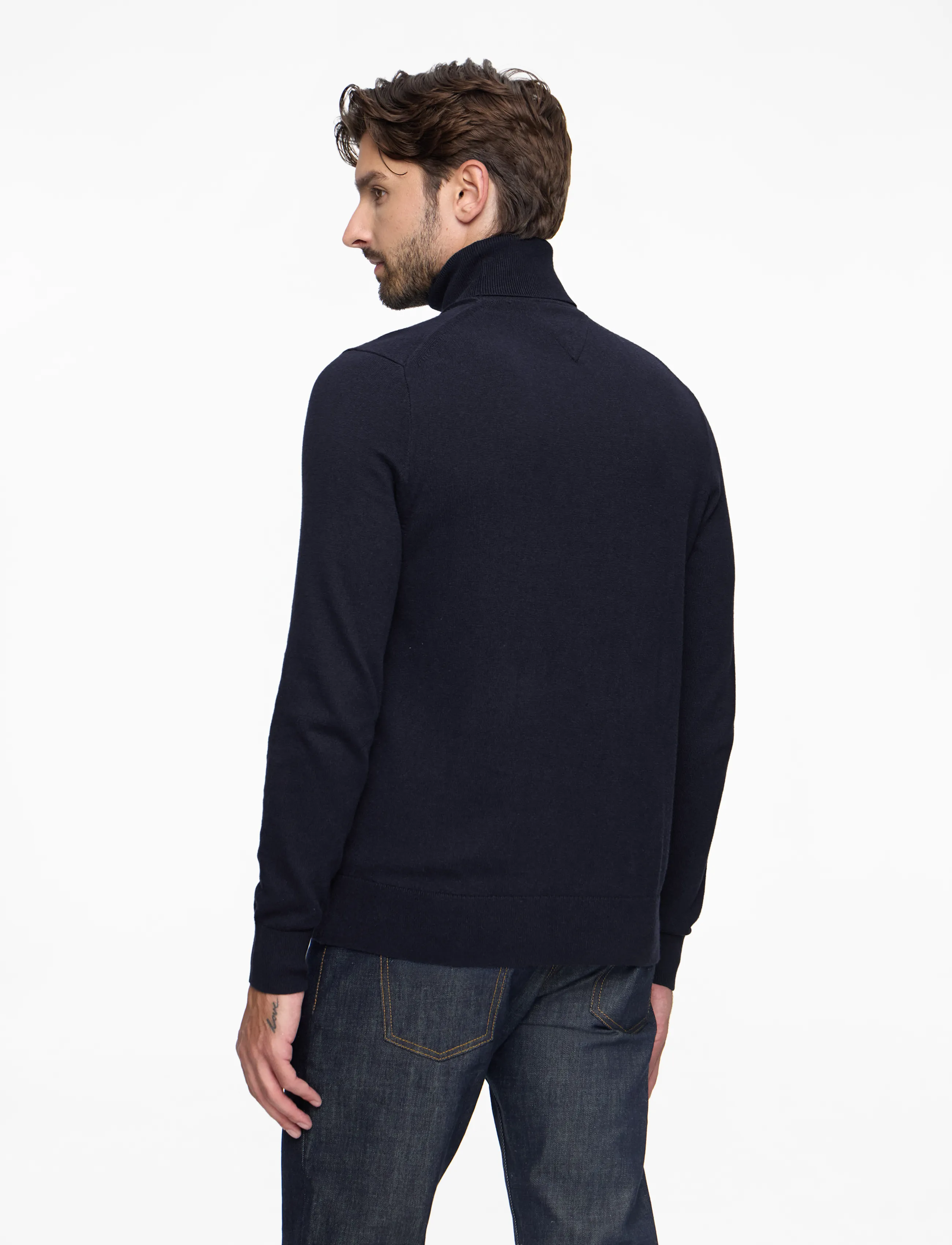 Tommy Hilfiger - PIMA ORG CTN CASHMERE ROLL NECK - truien met col haag - navy blue - 4