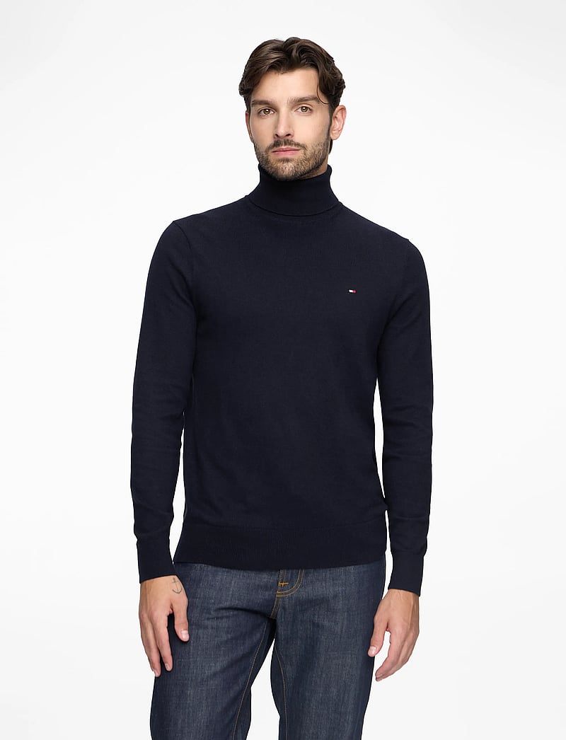 Tommy Hilfiger - PIMA ORG CTN CASHMERE ROLL NECK - golfai - navy blue - 0