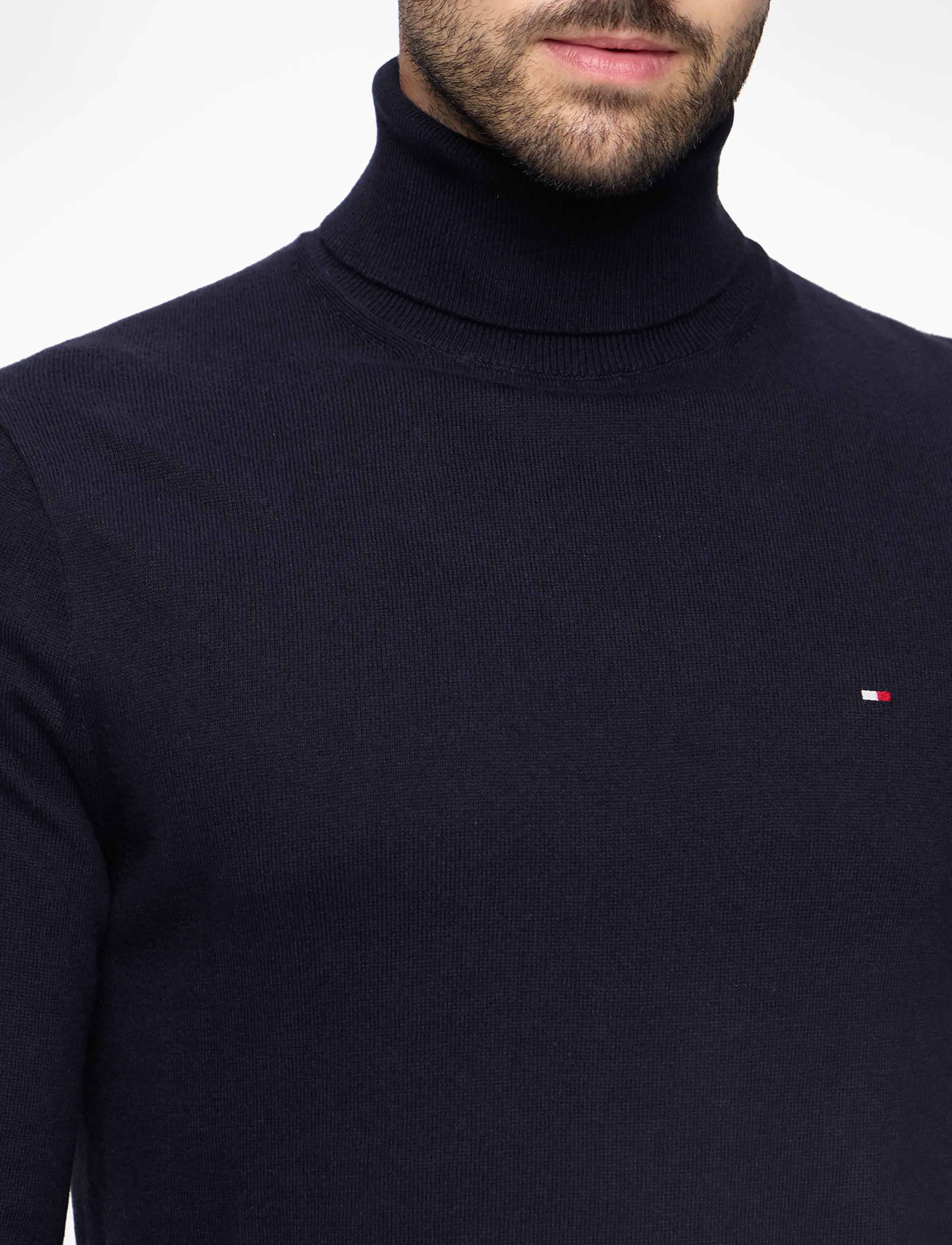 Tommy Hilfiger - PIMA ORG CTN CASHMERE ROLL NECK - truien met col haag - navy blue - 5