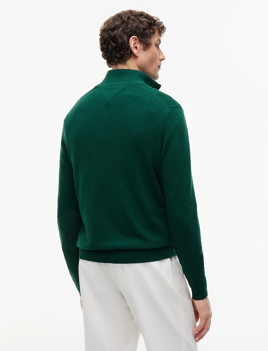 Tommy Hilfiger - PIMA ORG CTN CASHMERE ZIP MOCK - pullover mit halbem reißverschluss - ornamental green heather - 2