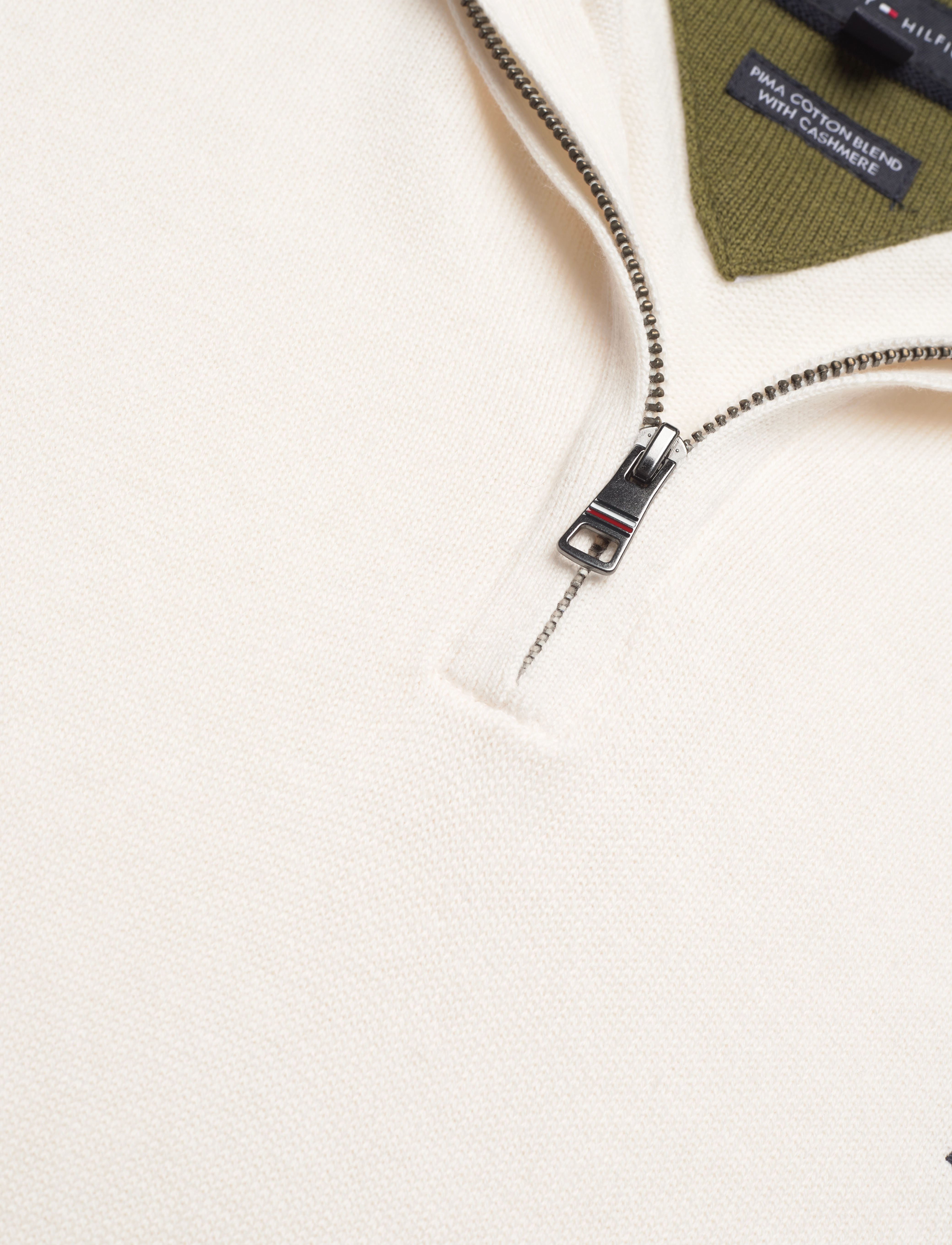 Tommy Hilfiger - PIMA ORG CTN CASHMERE ZIP MOCK - mænd - ancient white - 2