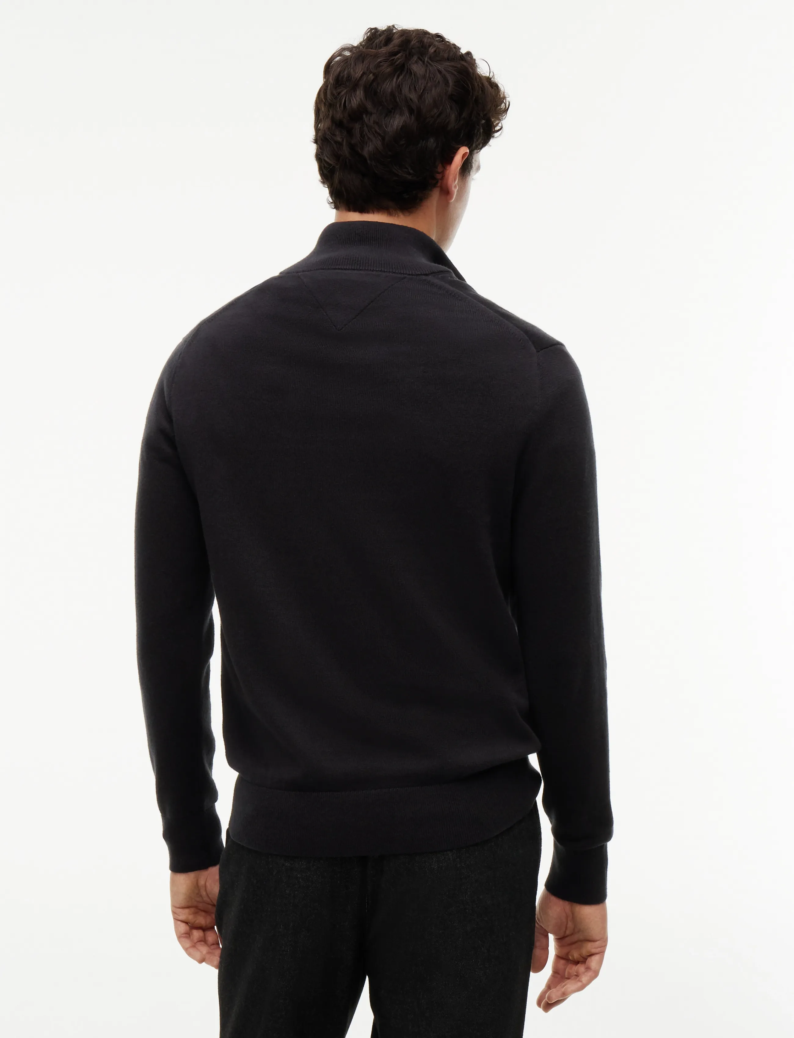 Tommy Hilfiger - PIMA ORG CTN CASHMERE ZIP MOCK - halfzip strik - black - 3