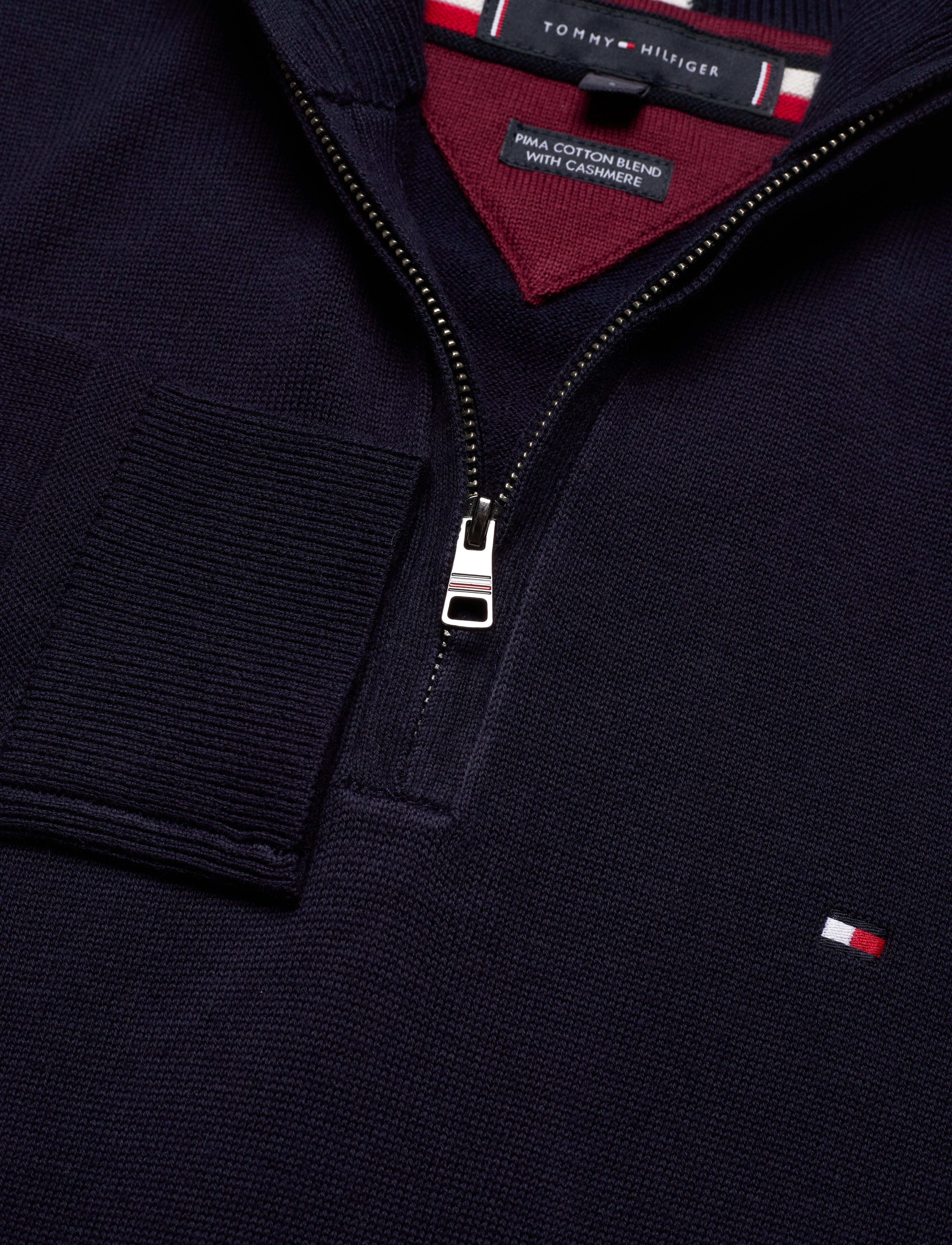 Tommy Hilfiger - PIMA ORG CTN CASHMERE ZIP MOCK - desert sky - 3