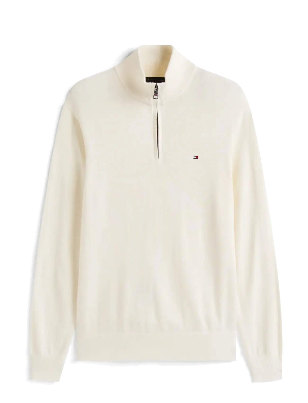 Tommy Hilfiger PIMA ORG CTN CASHMERE ZIP MOCK - Strickmode - IVORY PETAL / cream