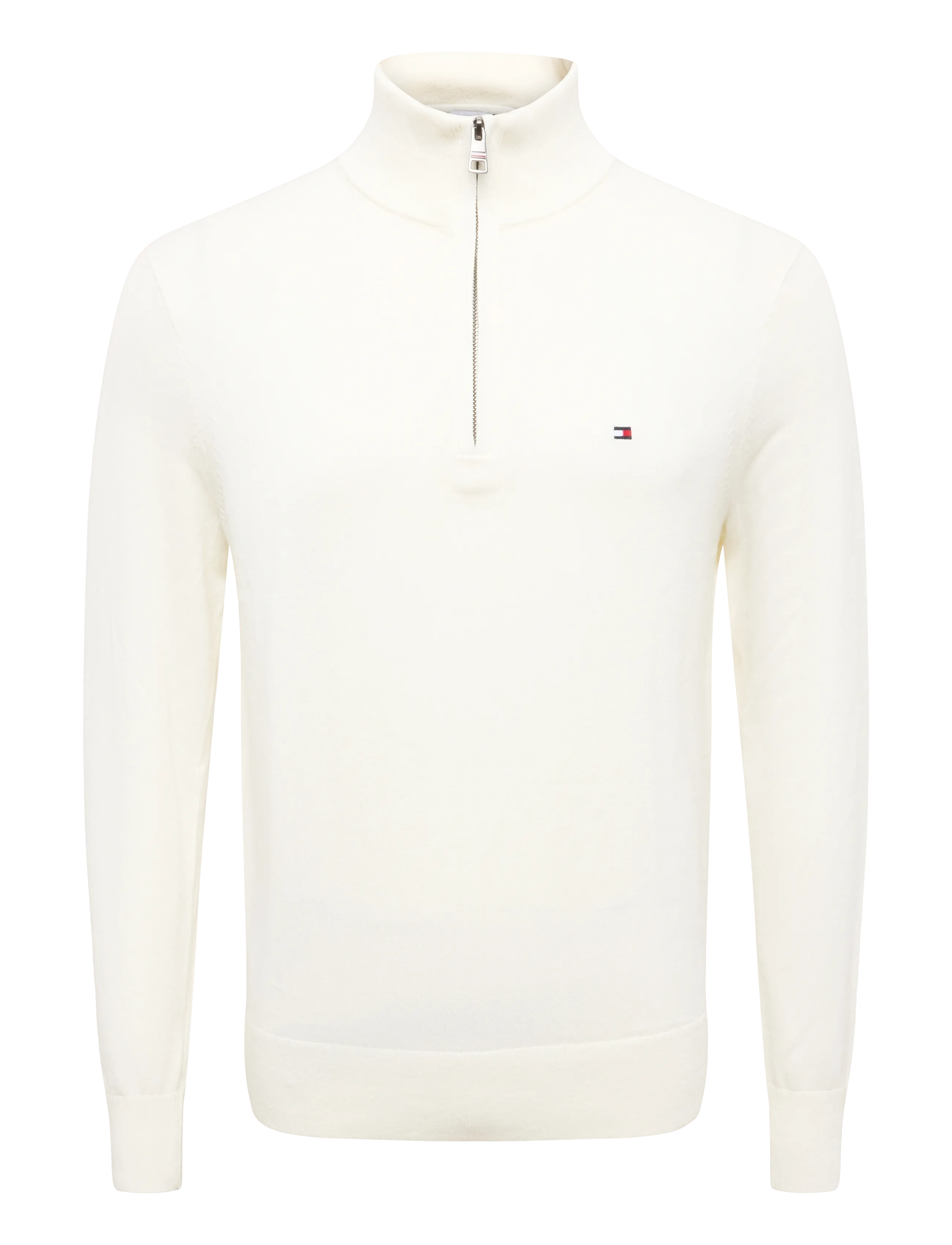 Tommy Hilfiger PIMA ORG CTN CASHMERE ZIP MOCK - Strickmode - IVORY PETAL / cream