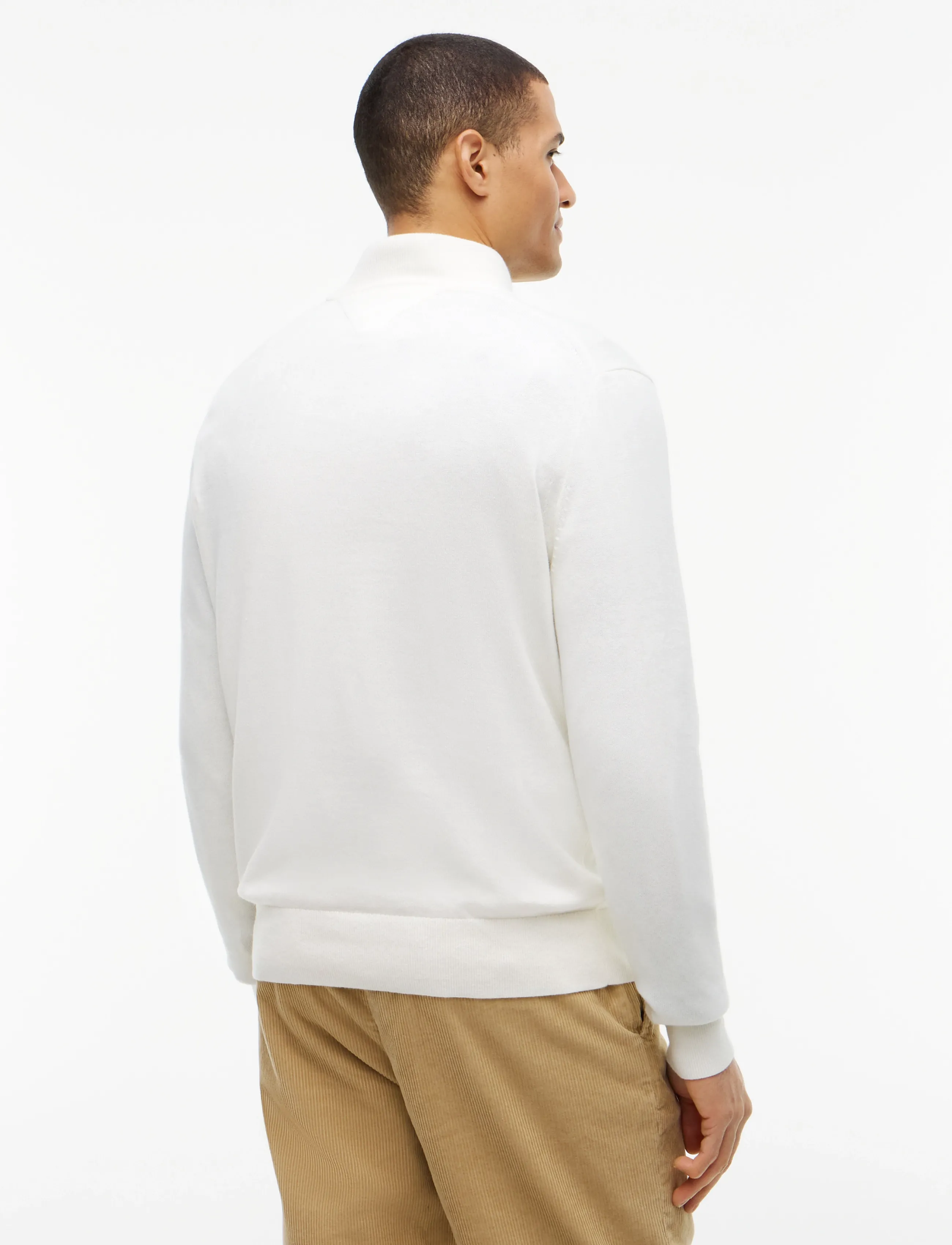 Tommy Hilfiger - PIMA ORG CTN CASHMERE ZIP MOCK - pullover mit halbem reißverschluss - ivory petal - 3