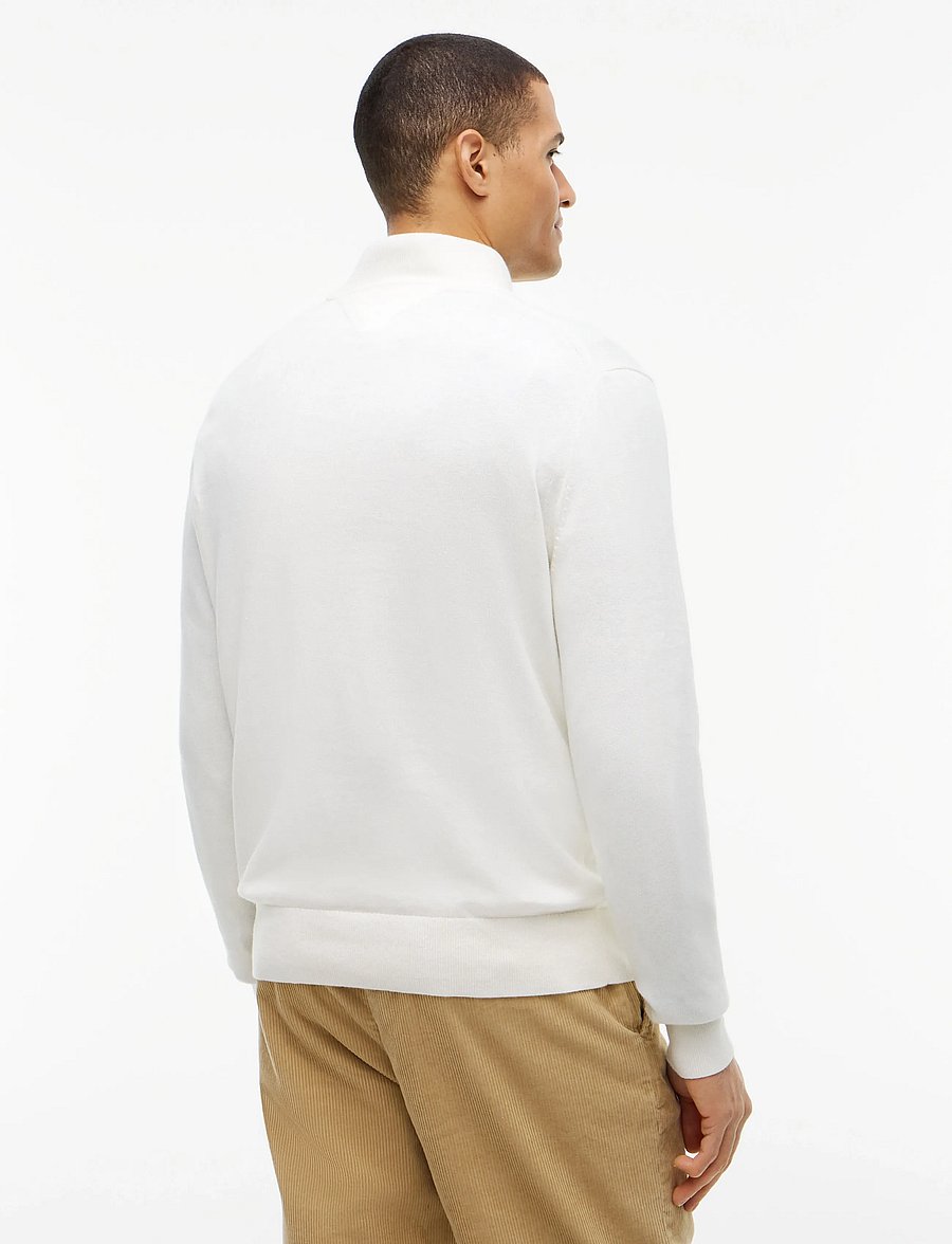 Tommy Hilfiger - PIMA ORG CTN CASHMERE ZIP MOCK - pullover mit halbem reißverschluss - ivory petal - 3