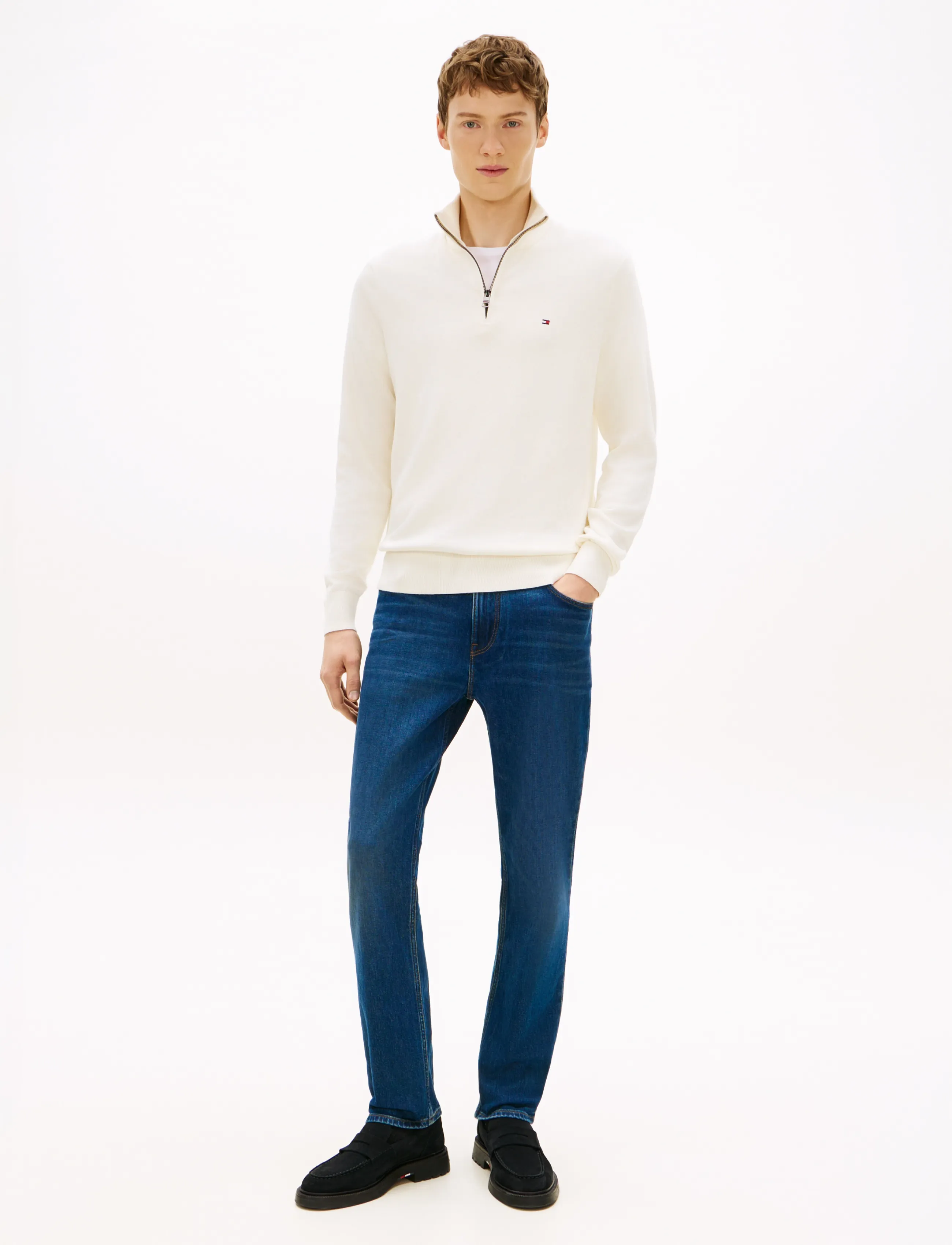 TOMMY HILFIGER Pima Org Ctn Cashmere Zip Mock stickade tröjor herr – bild 7