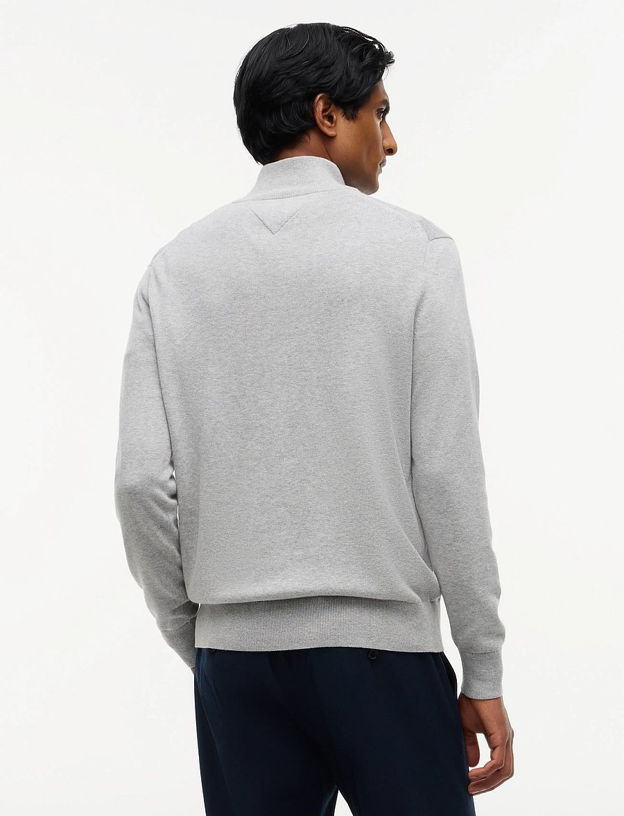 Tommy Hilfiger - PIMA ORG CTN CASHMERE ZIP MOCK - pullover mit halbem reißverschluss - light grey heather - 2