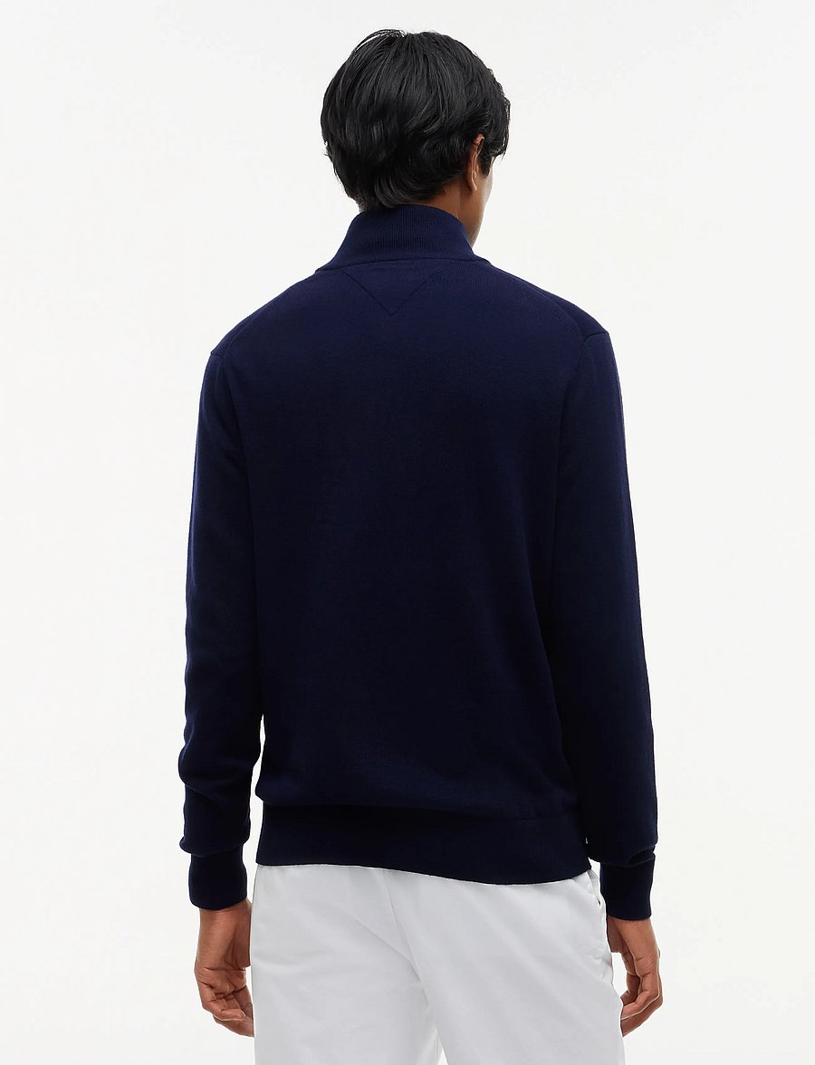 Tommy Hilfiger - PIMA ORG CTN CASHMERE ZIP MOCK - poolpika lukuga džemprid - navy blue - 3