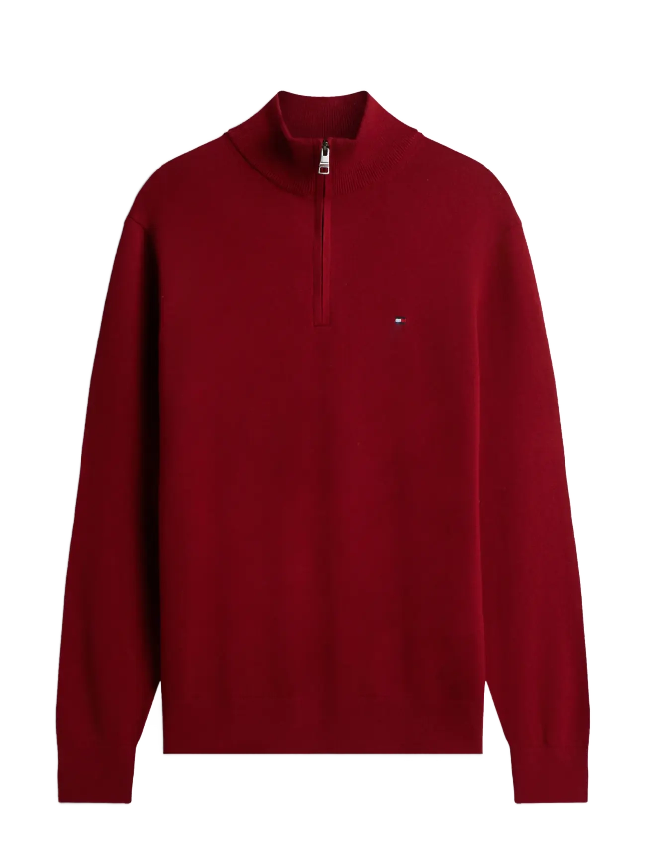 Tommy Hilfiger - PIMA ORG CTN CASHMERE ZIP MOCK - pullover mit halbem reißverschluss - regatta red - 1